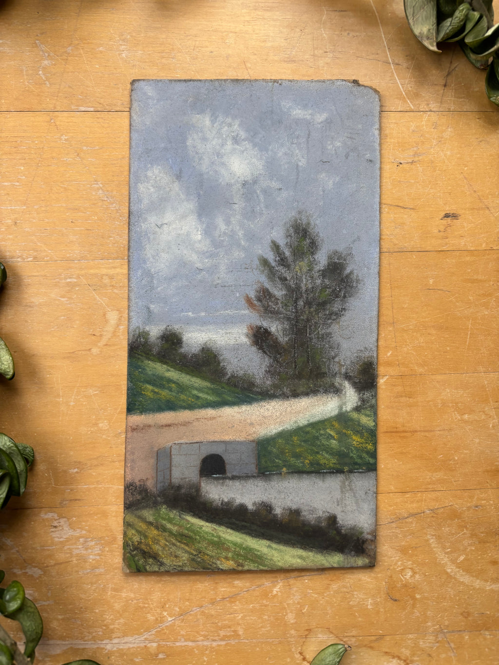 Pastel No. 4 - Winding Road with Bridge