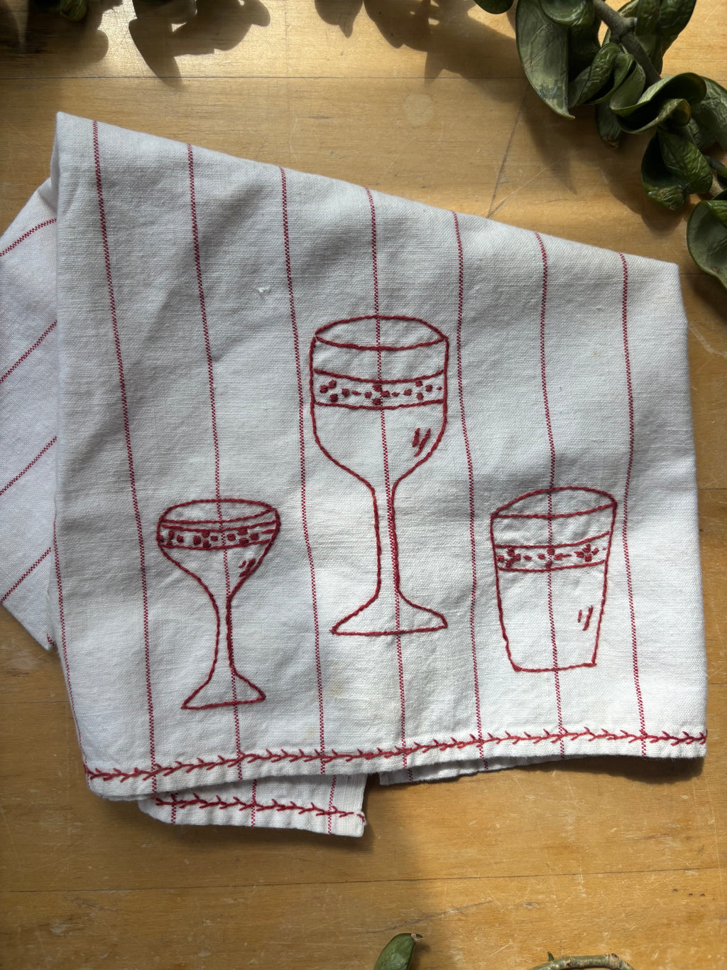 Embroidered Cocktail Towel