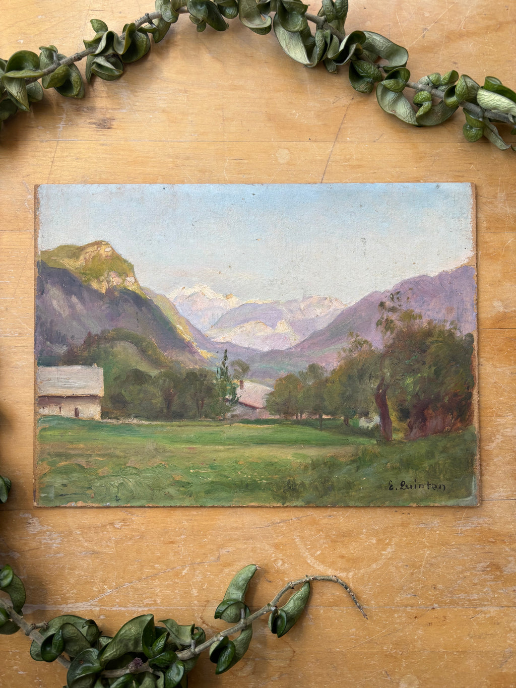 E. Quinton Oil Painting, Mountainside