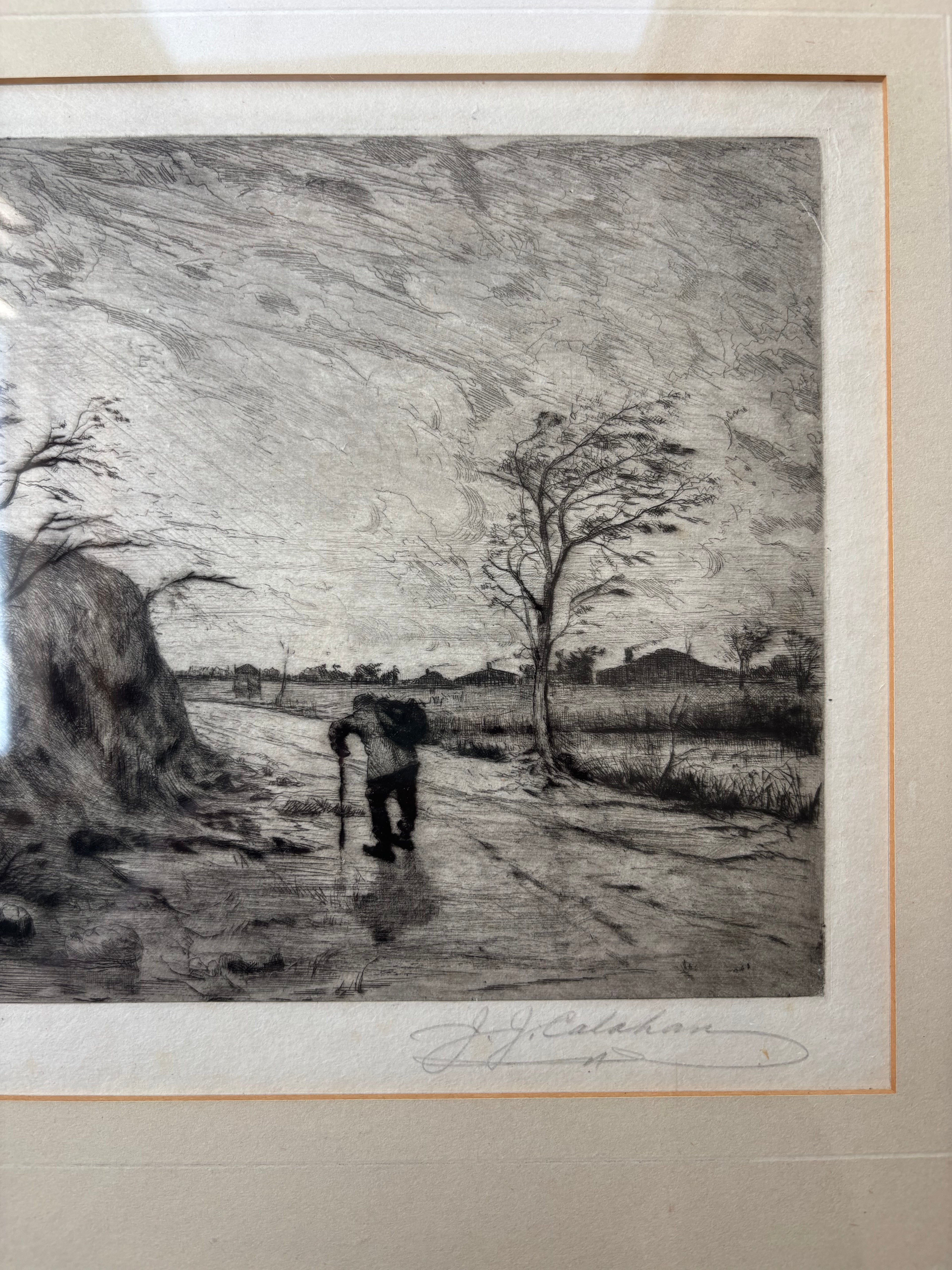 Antique J.J. Calahan Etching