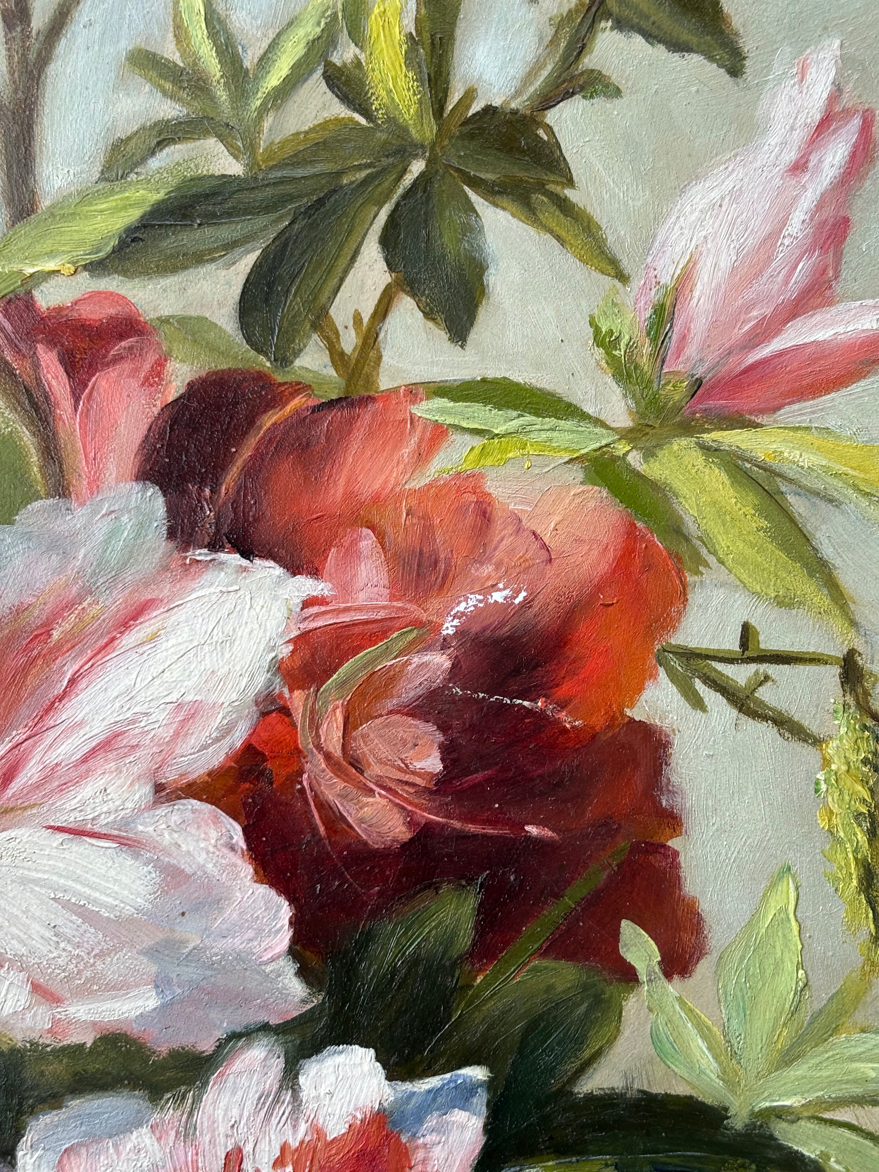Antique Lily Still Life Painting