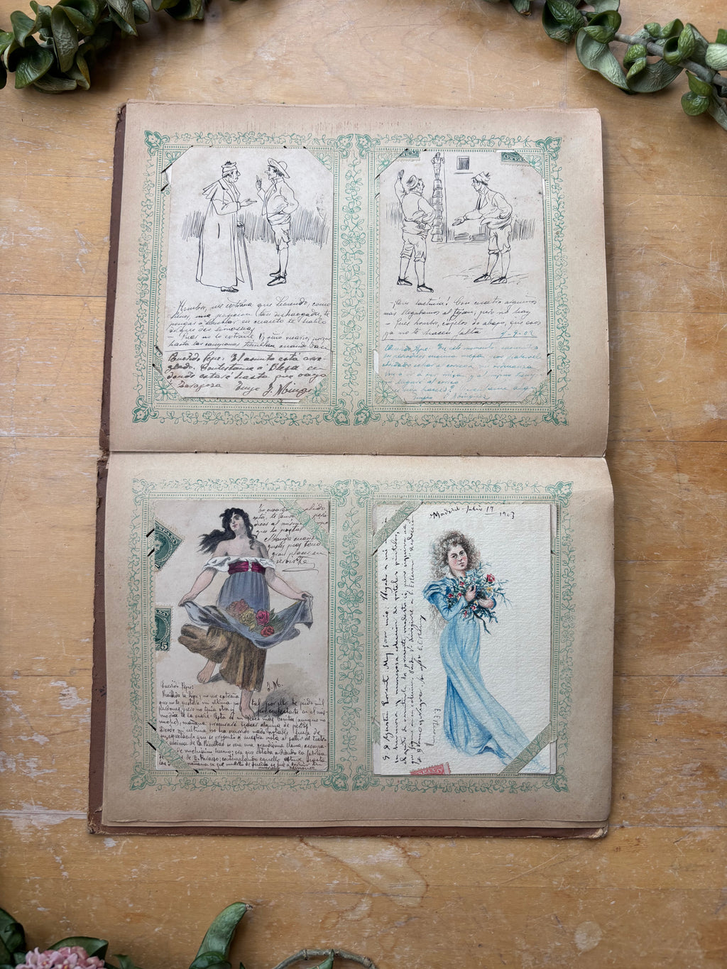 Antique Collection of Hand Painted Postcards
