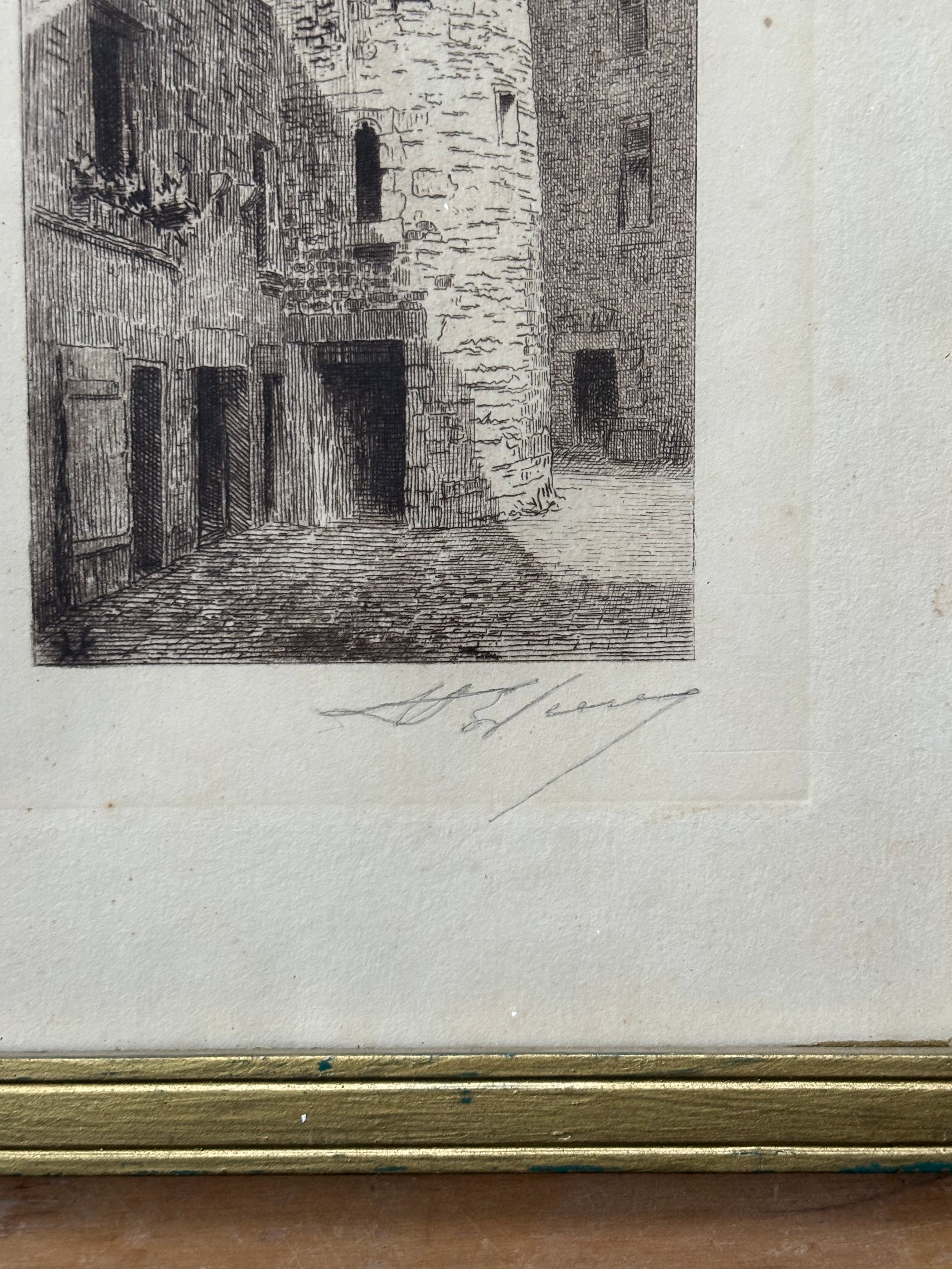 Antique French Etching of St. Melot