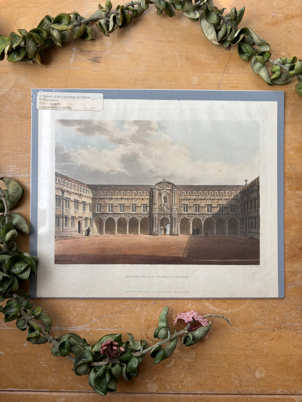 Quadrangle of St. John's College Etching, 1814