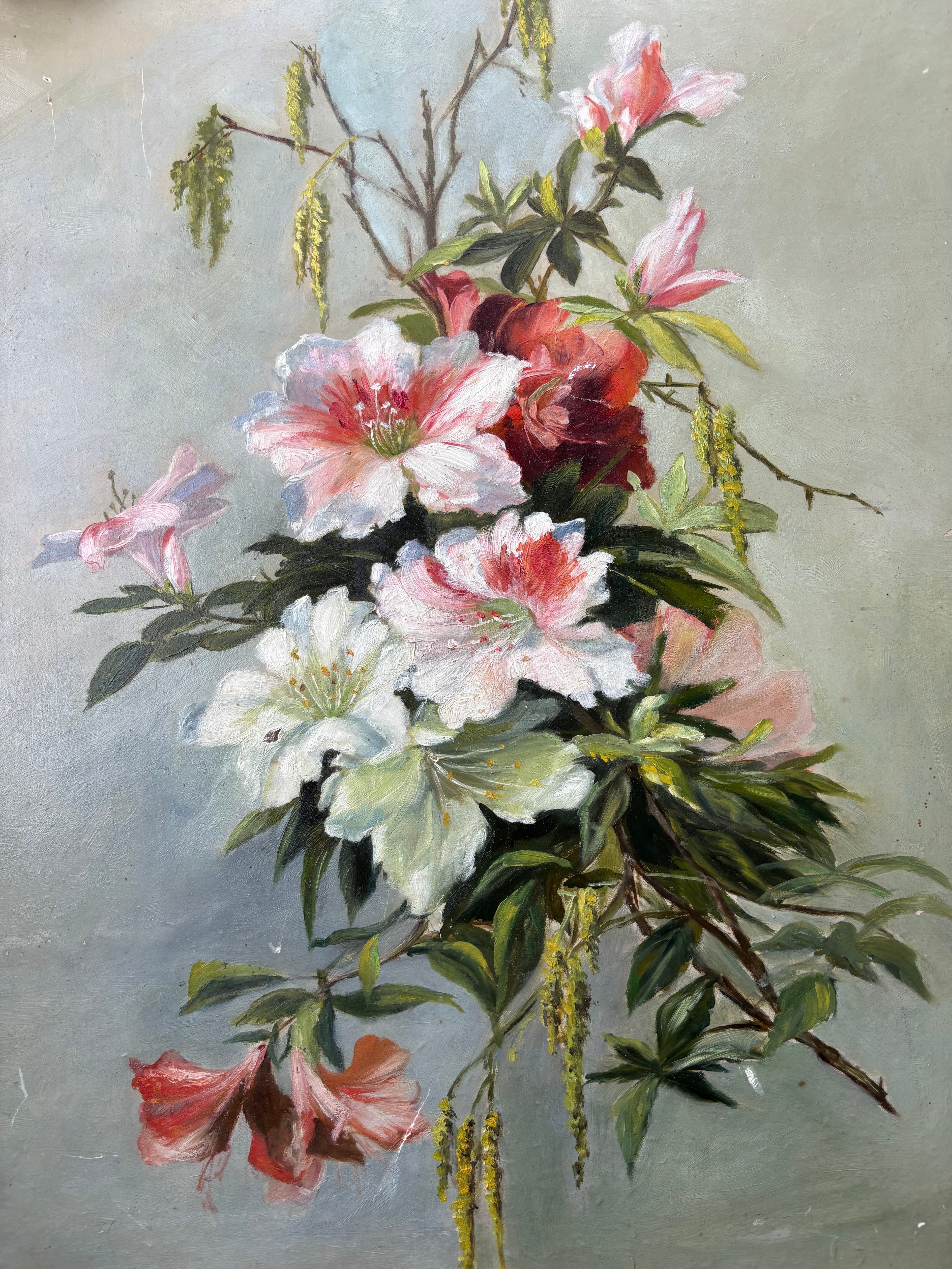 Antique Lily Still Life Painting