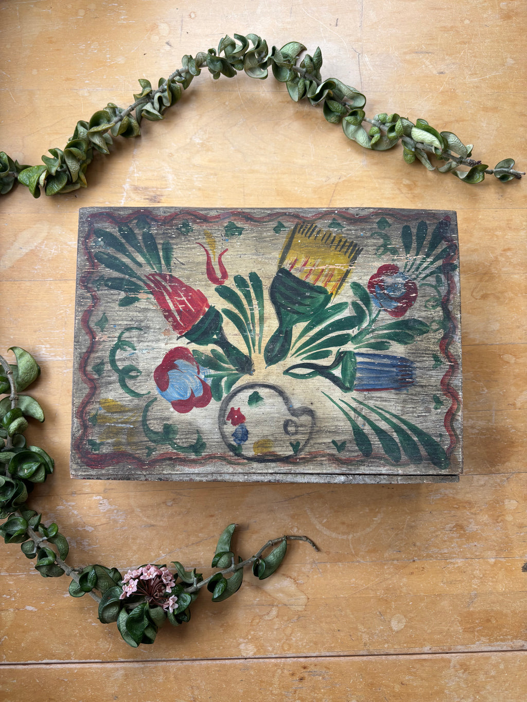 Antique Folk Artists Box