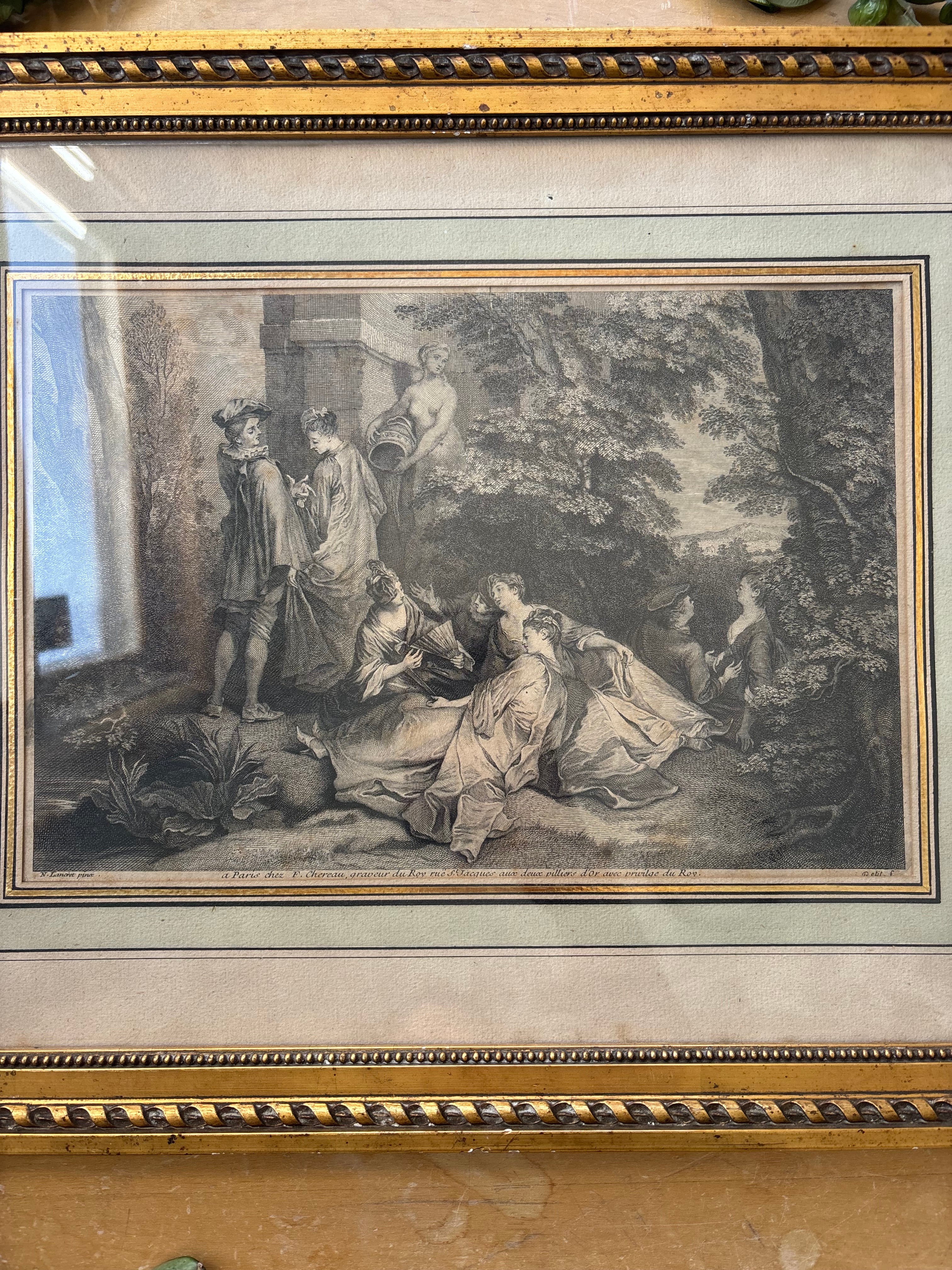 Rococo-Style Copper Plate Engraving