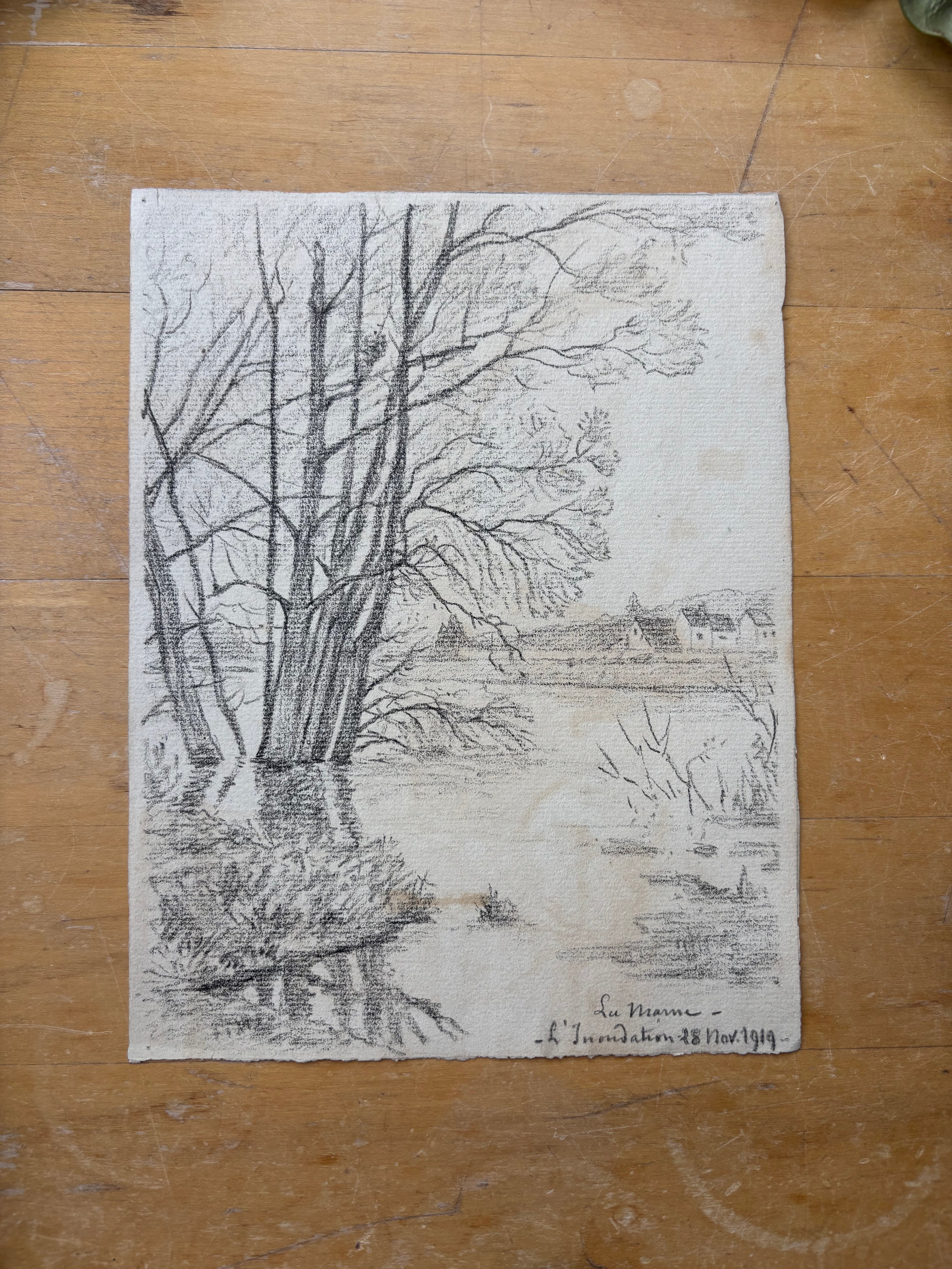 "La Marne" drawing by Paul Louchet