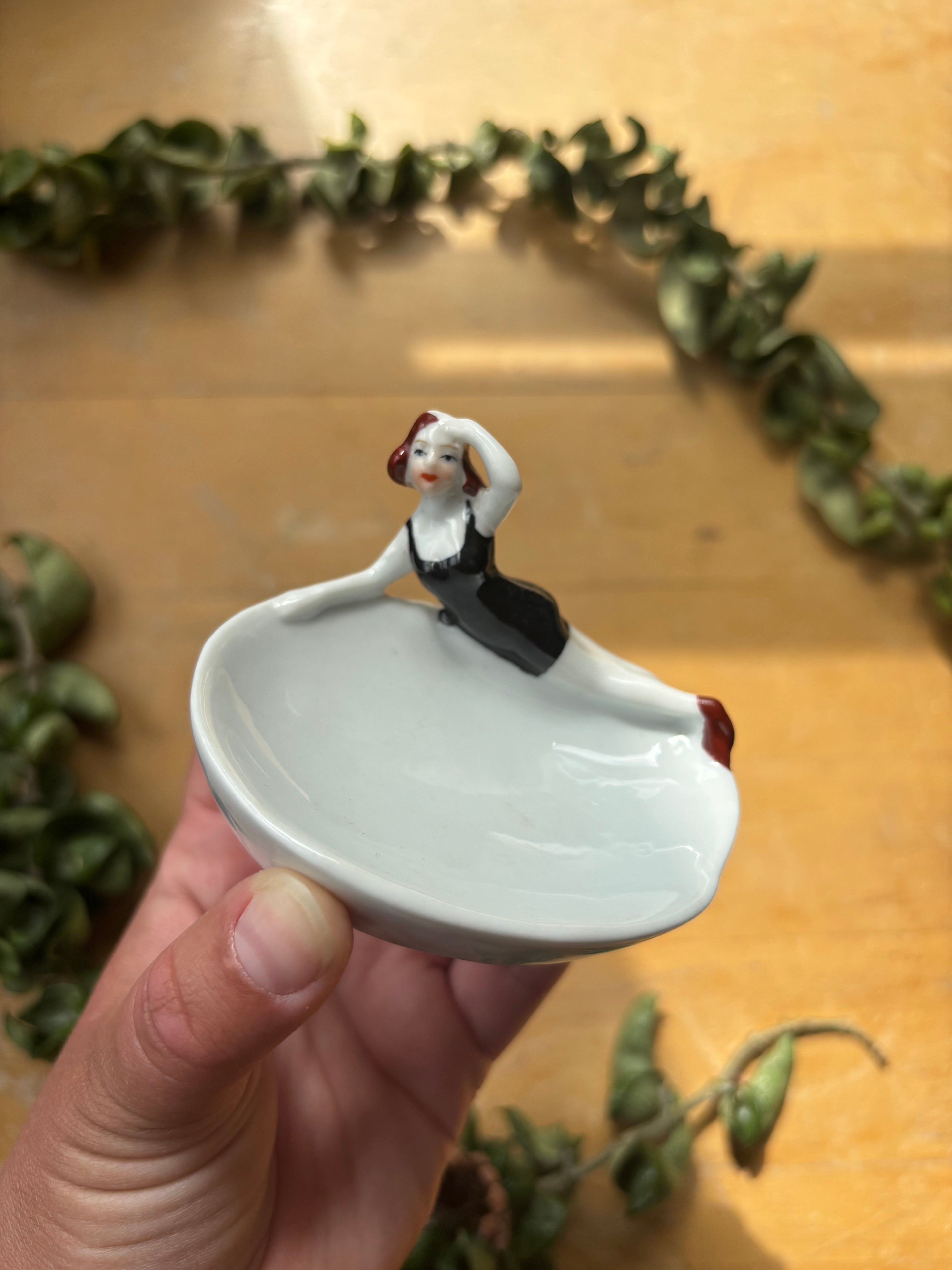 Art Deco Swimming Lady Ring Dish