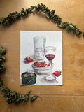 Cocktail Hour Still Life Watercolor Painting