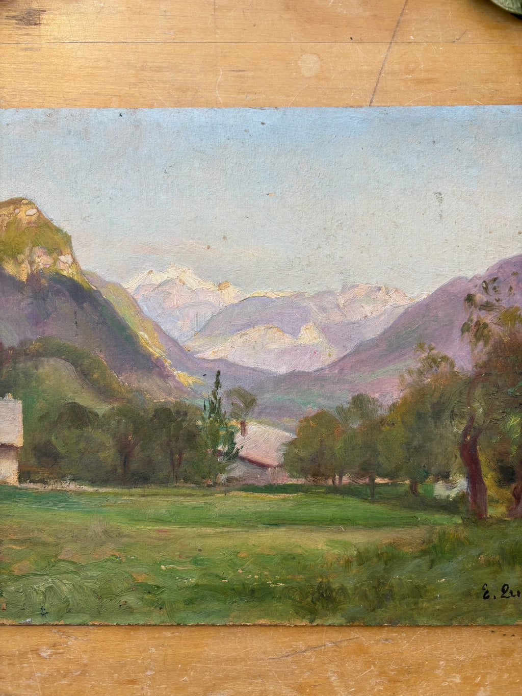 E. Quinton Oil Painting, Mountainside