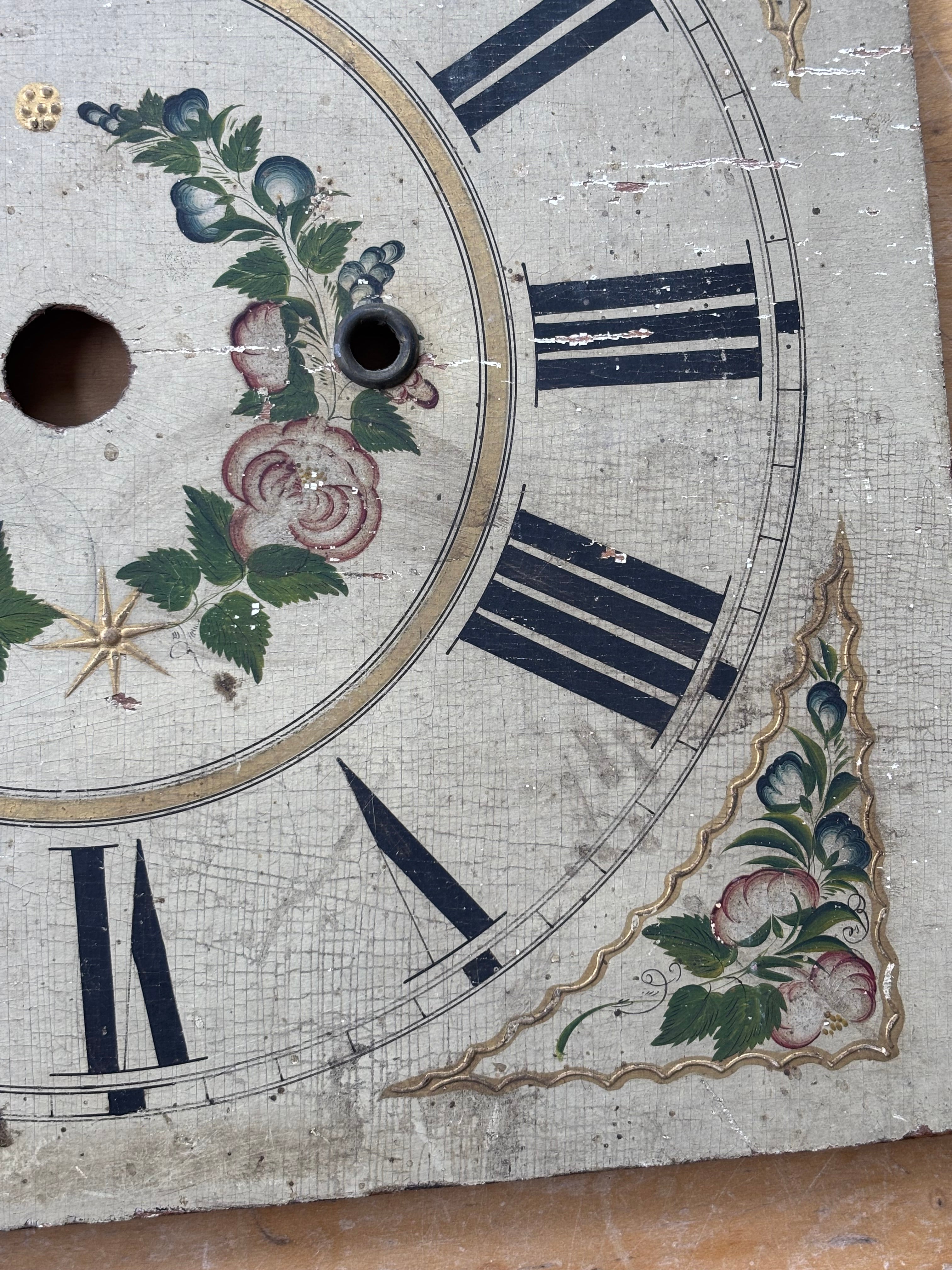 Antique Worn Pillar Clock Face