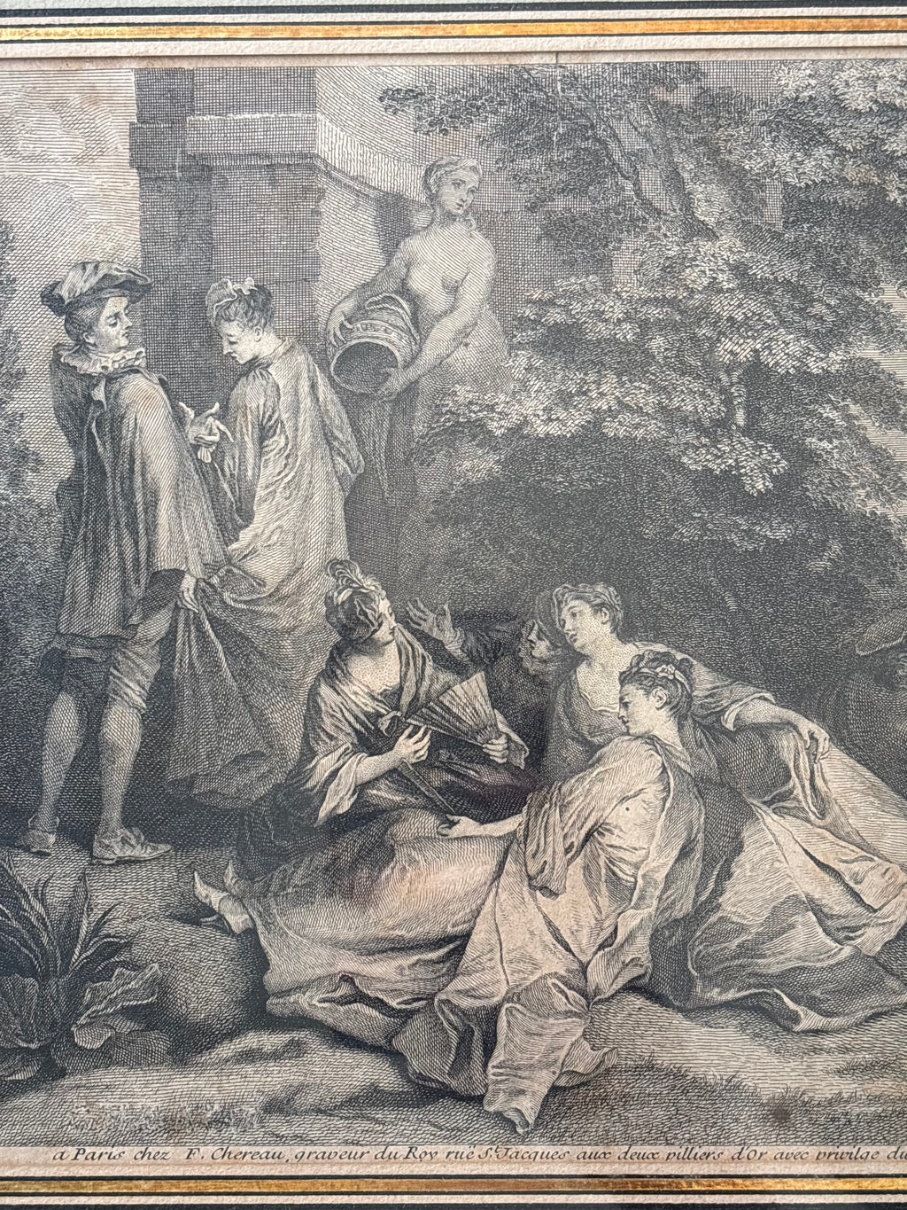 Rococo-Style Copper Plate Engraving