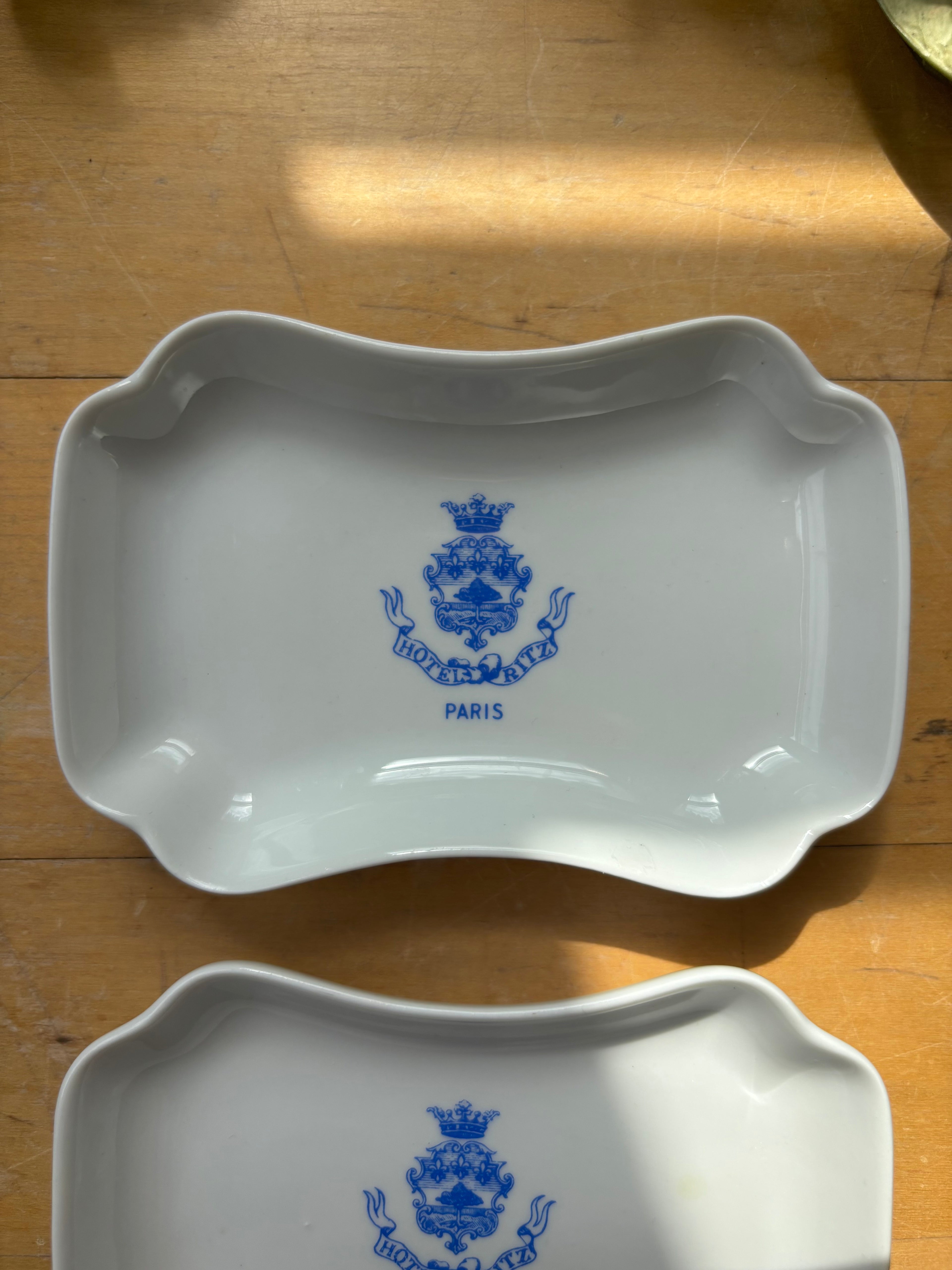 Pair of Hotel Ritz Paris Trinket Trays - Crest with Ribbon