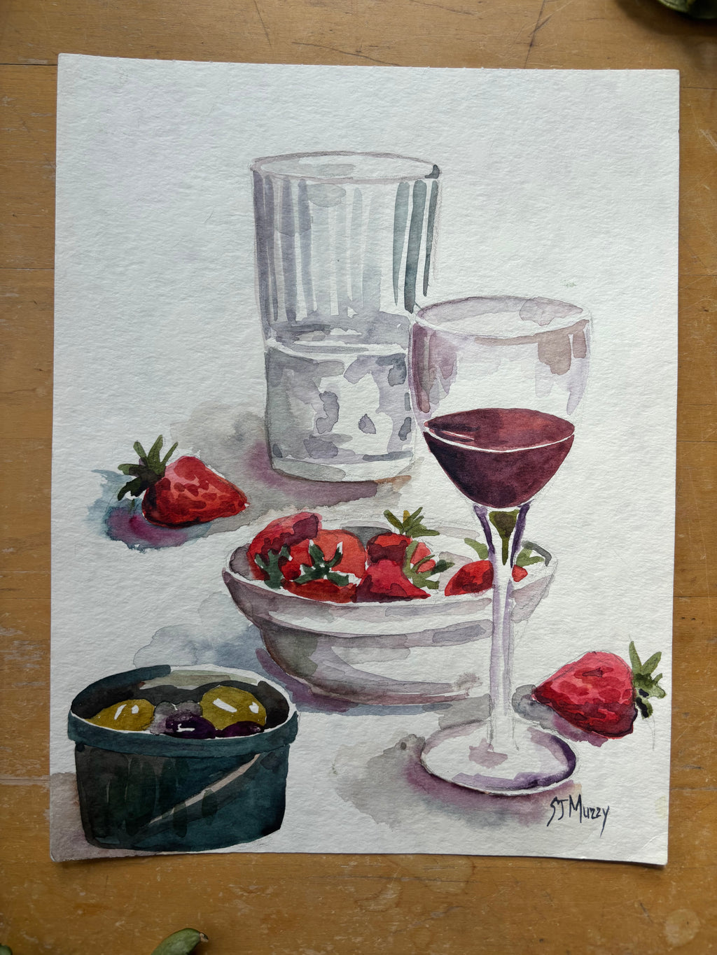 Cocktail Hour Still Life Watercolor Painting
