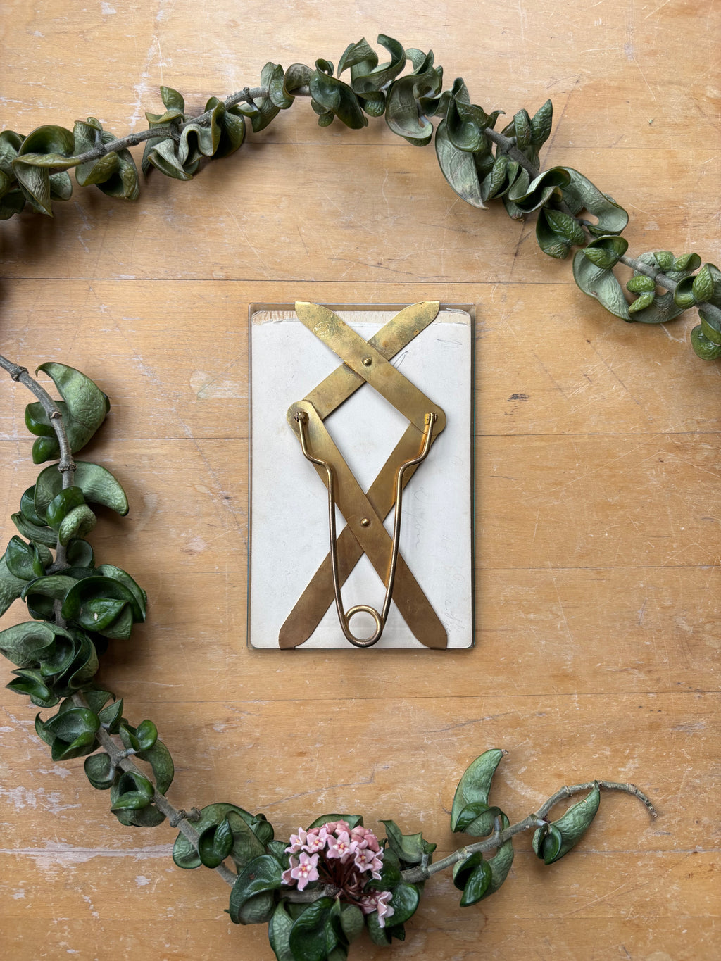 Glass Pinch Frame with Florals and Lady's Portrait
