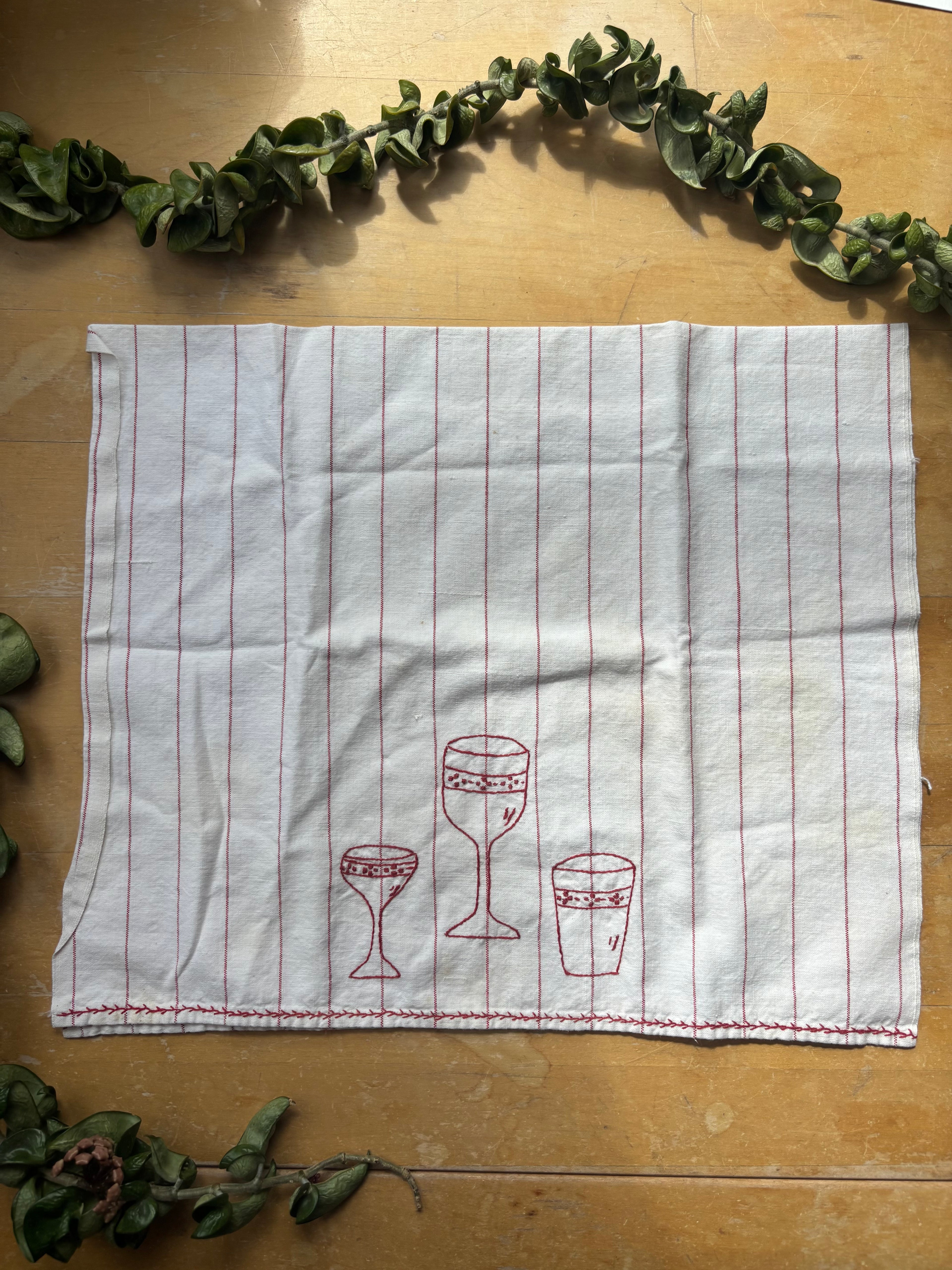 Embroidered Cocktail Towel