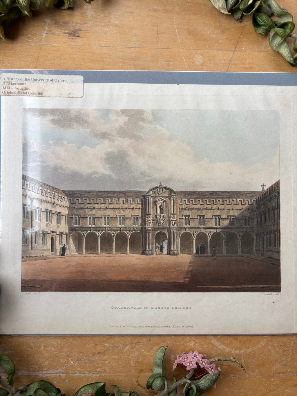 Quadrangle of St. John's College Etching, 1814