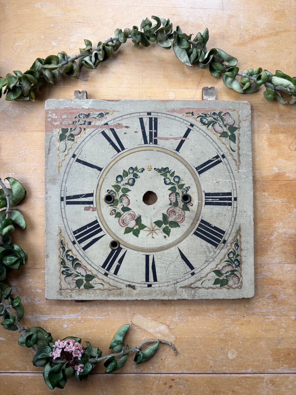 Antique Worn Pillar Clock Face