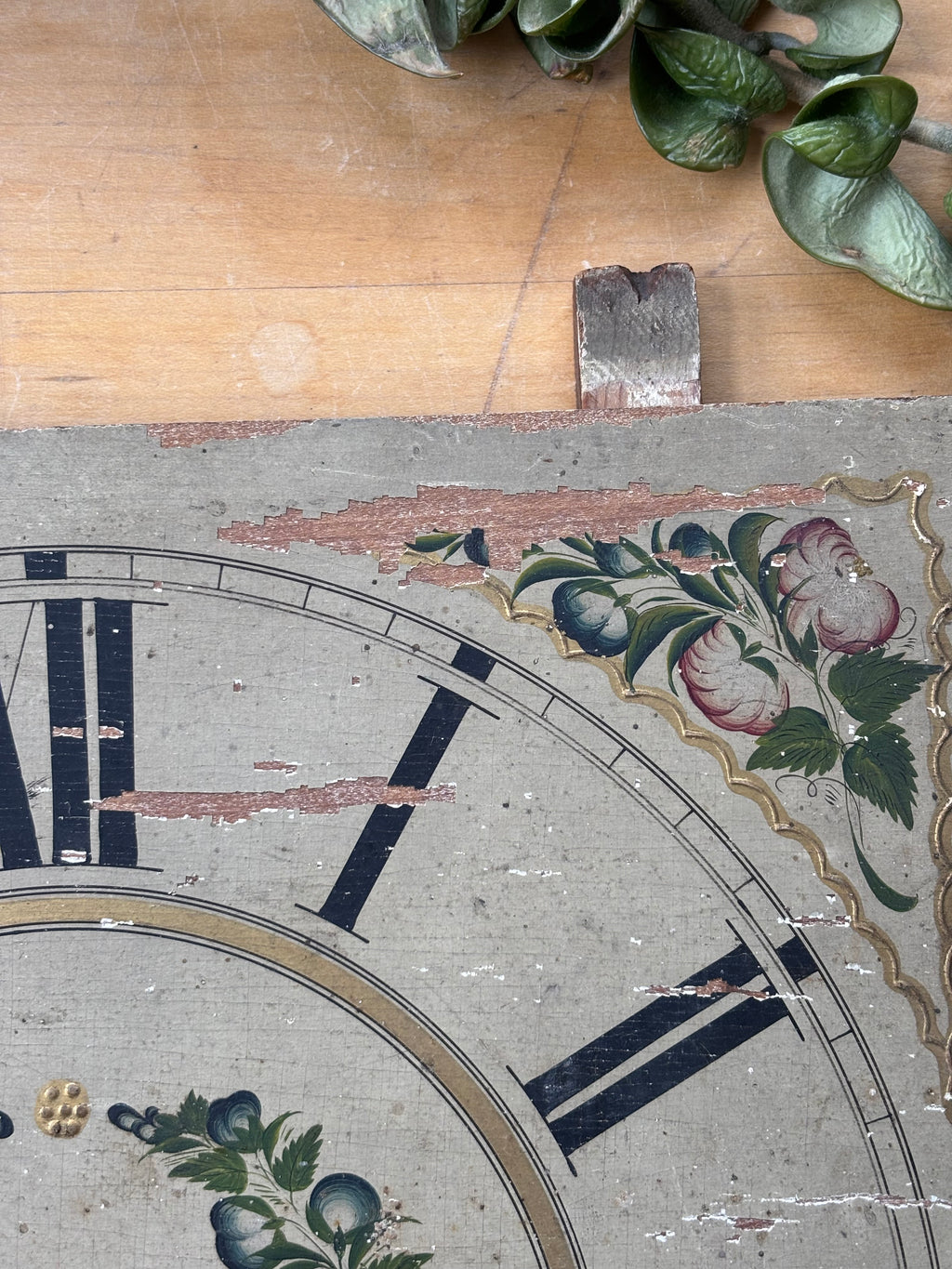 Antique Worn Pillar Clock Face