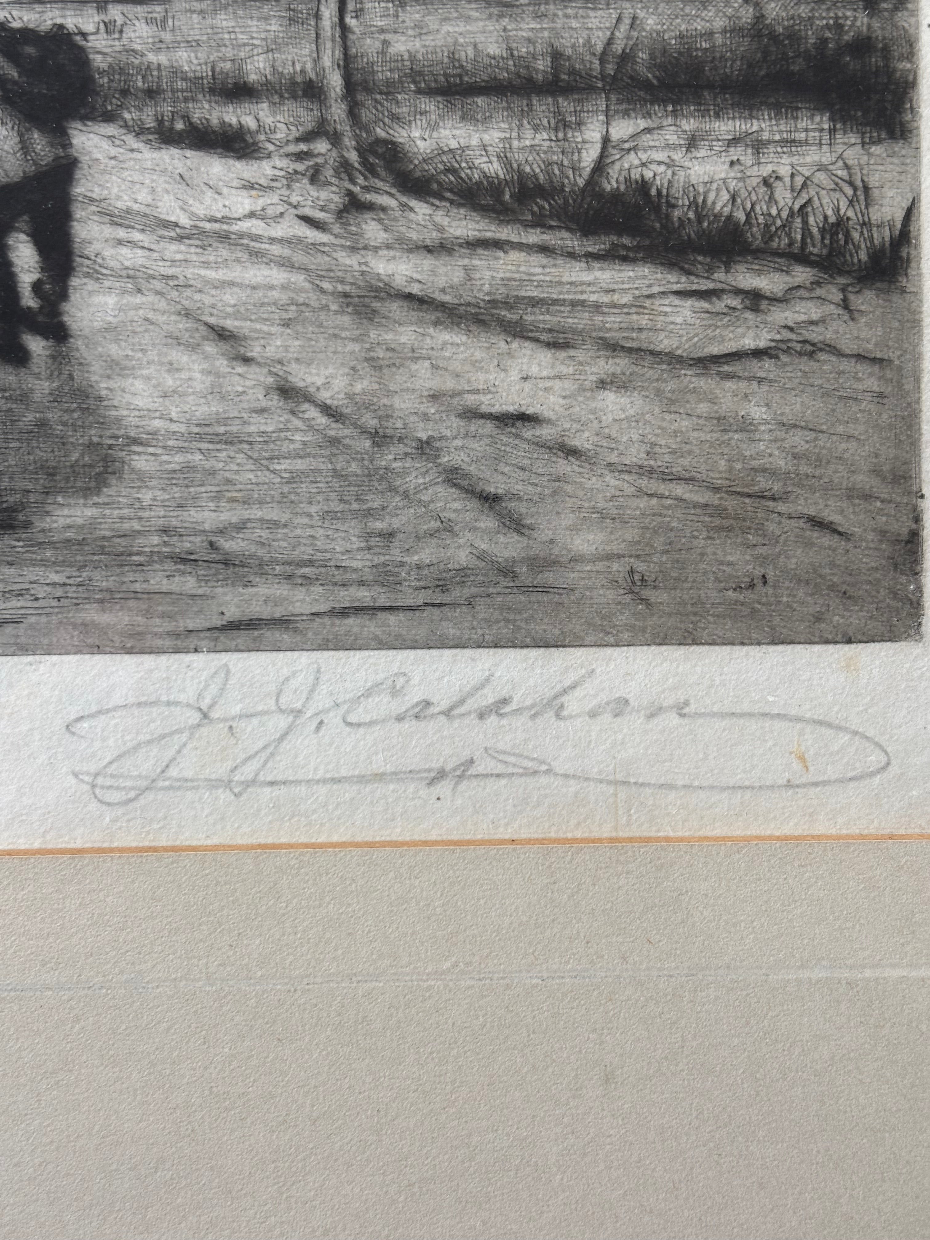 Antique J.J. Calahan Etching