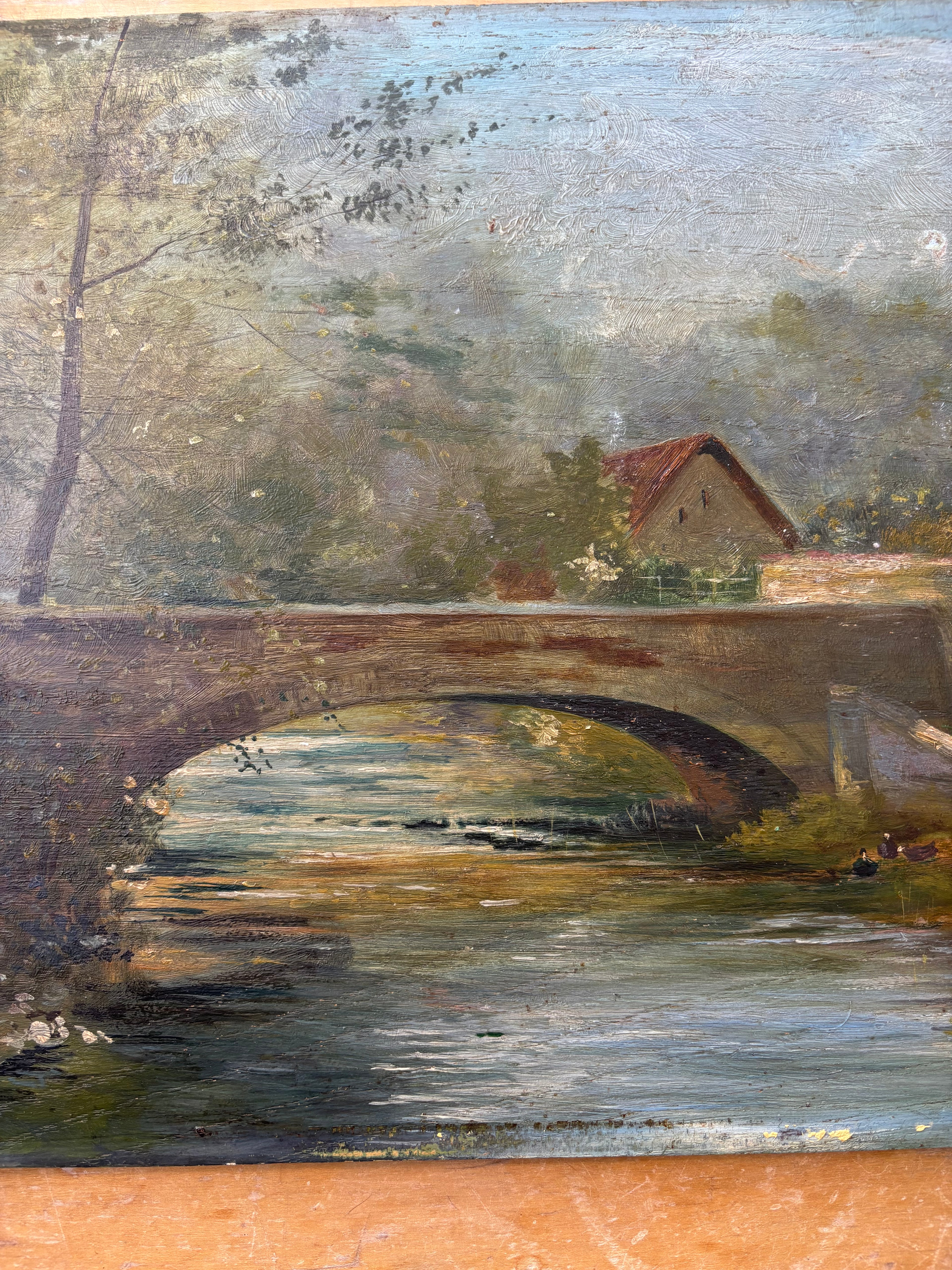 Countryside Bridge, Oil on Board
