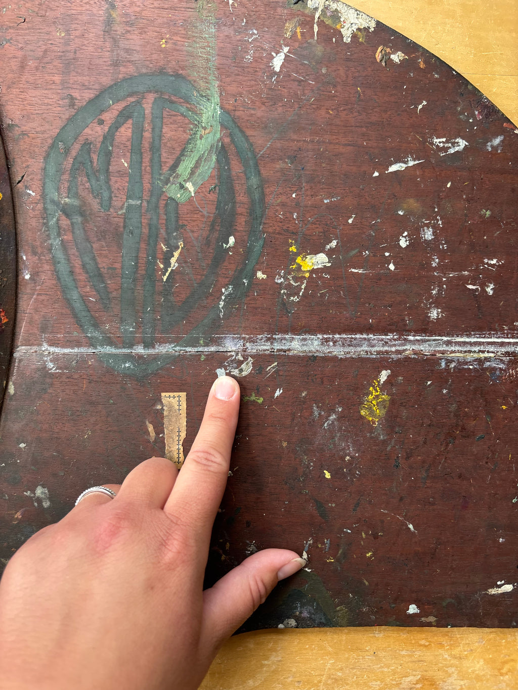 Large Antique Artists Pallet