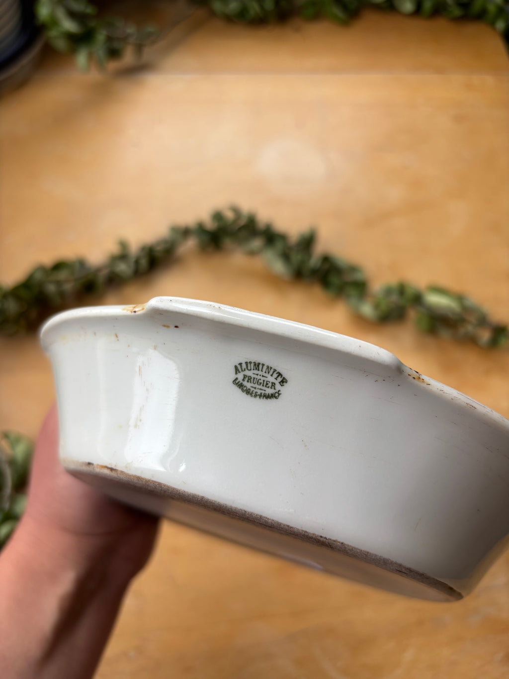 Vintage Limoges Aluminite Frugier Baking Dish