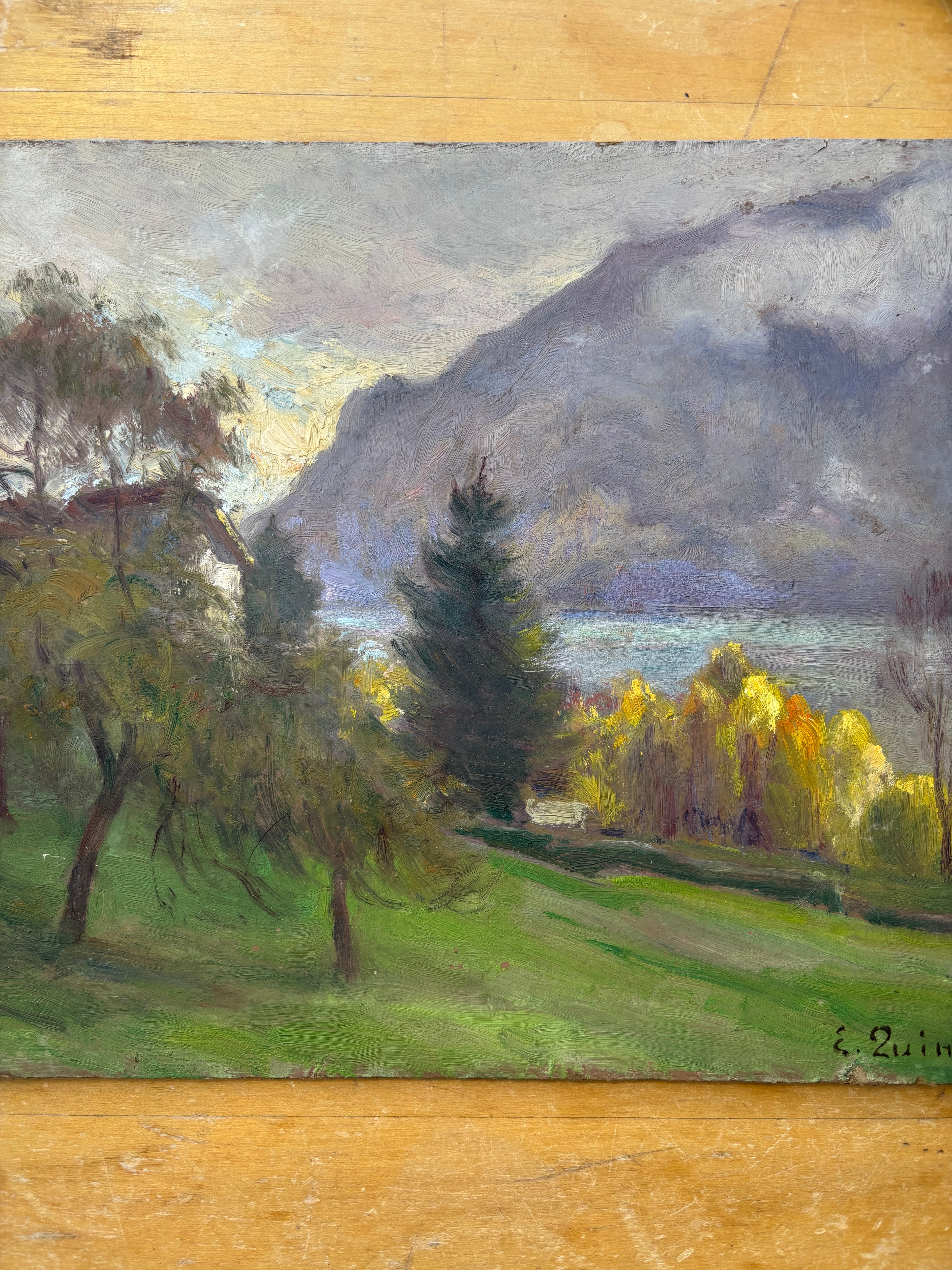 E. Quinton Oil Painting, Lakeside