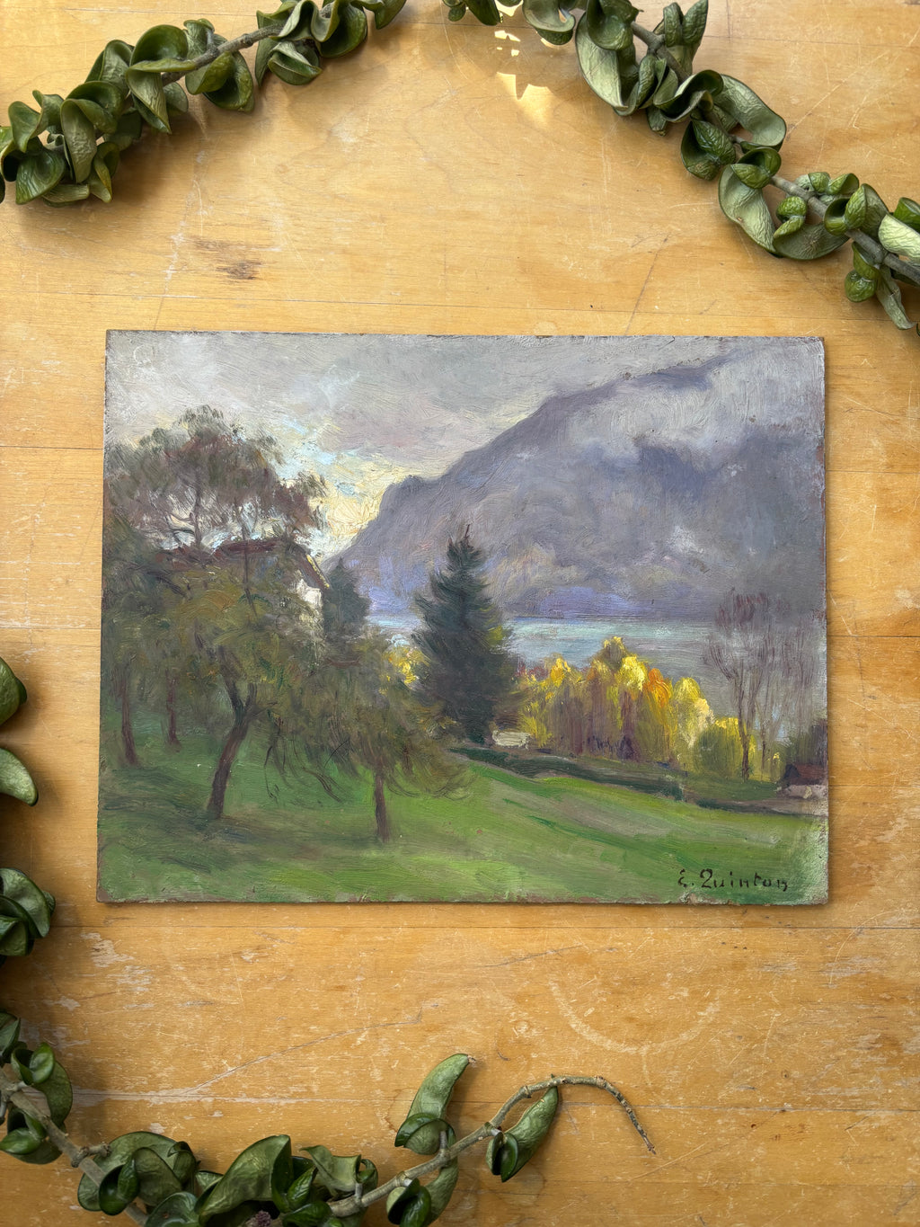 E. Quinton Oil Painting, Lakeside