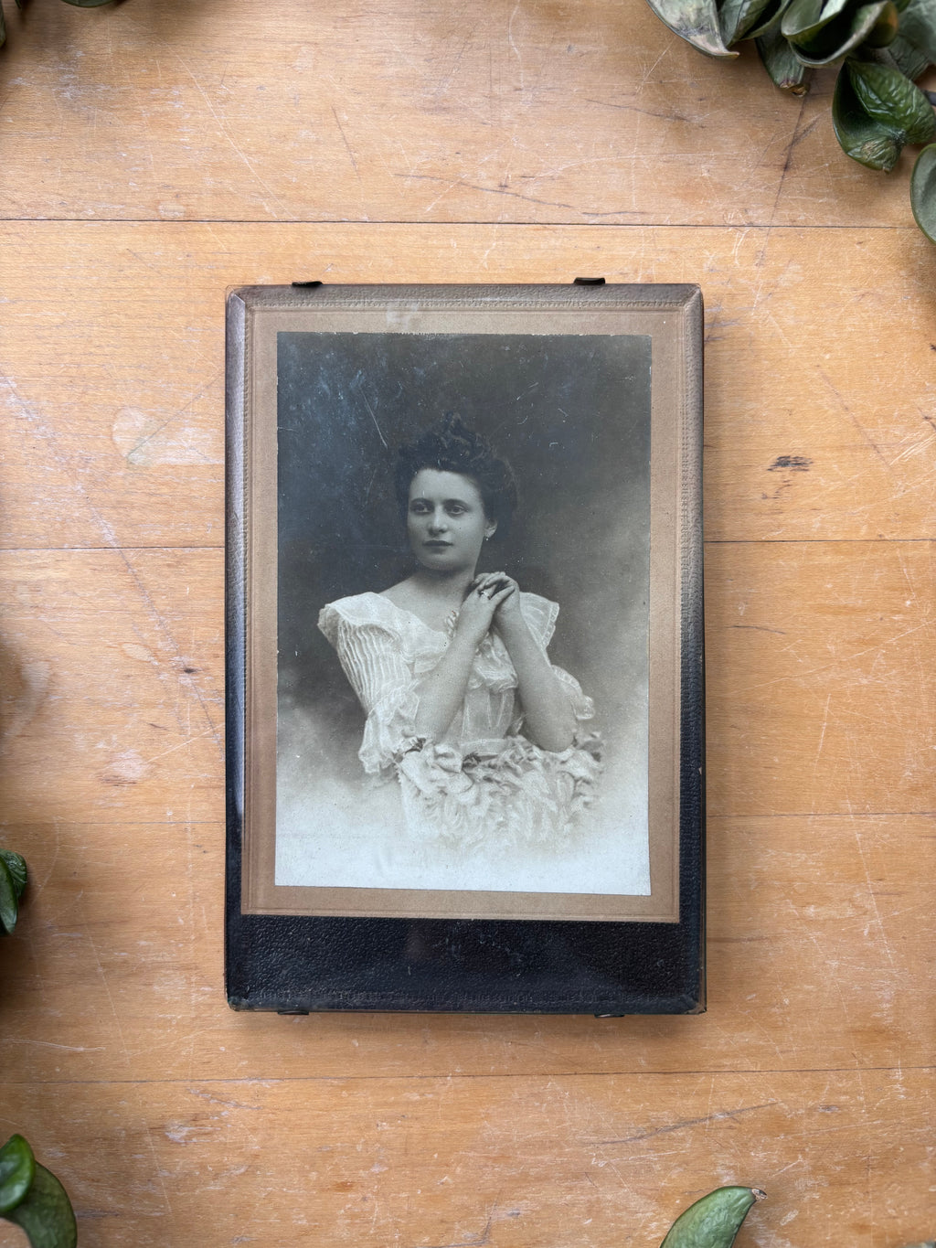 Glass Pinch Frame with Lady's Portrait