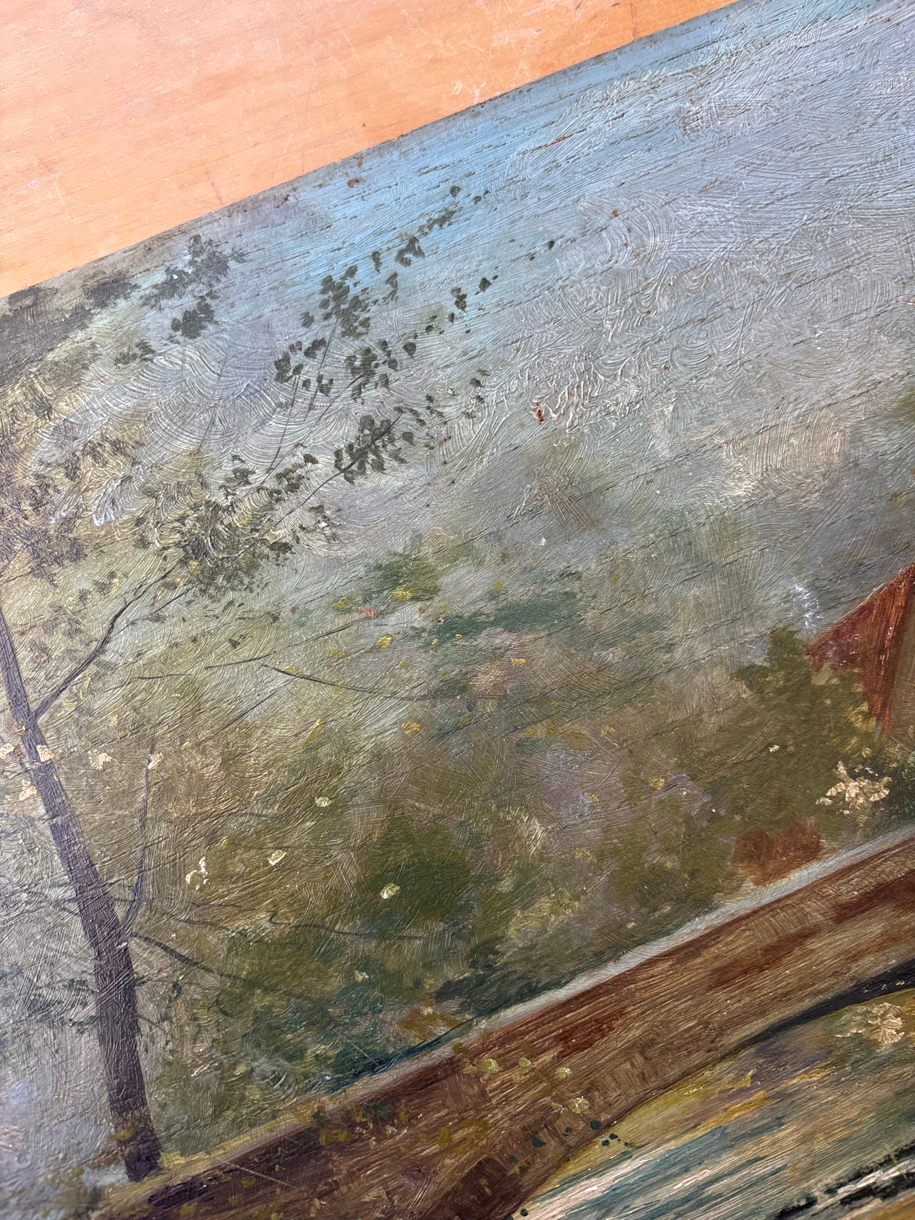 Countryside Bridge, Oil on Board