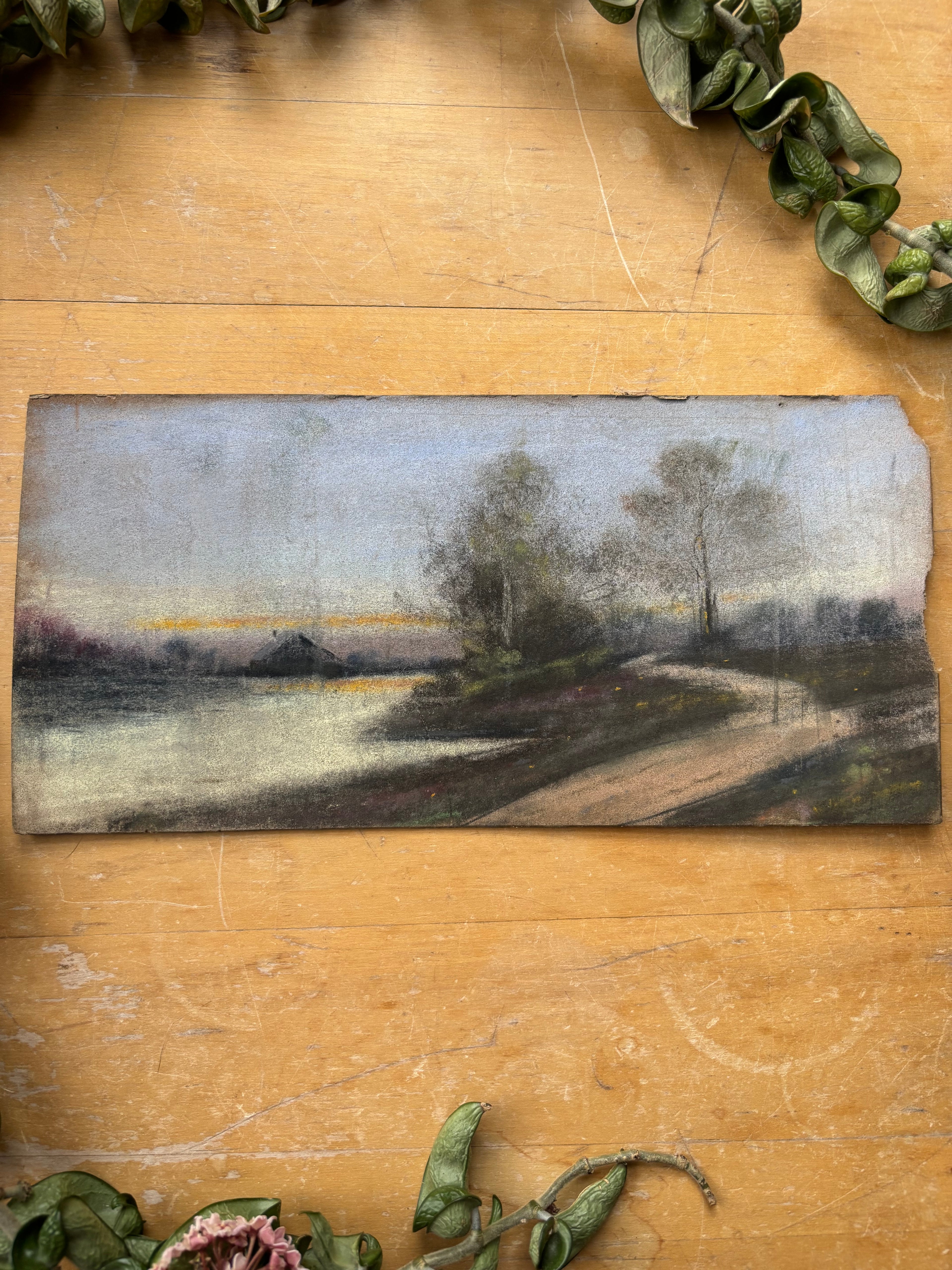Pastel No. 2 - Winding Road at Sunset