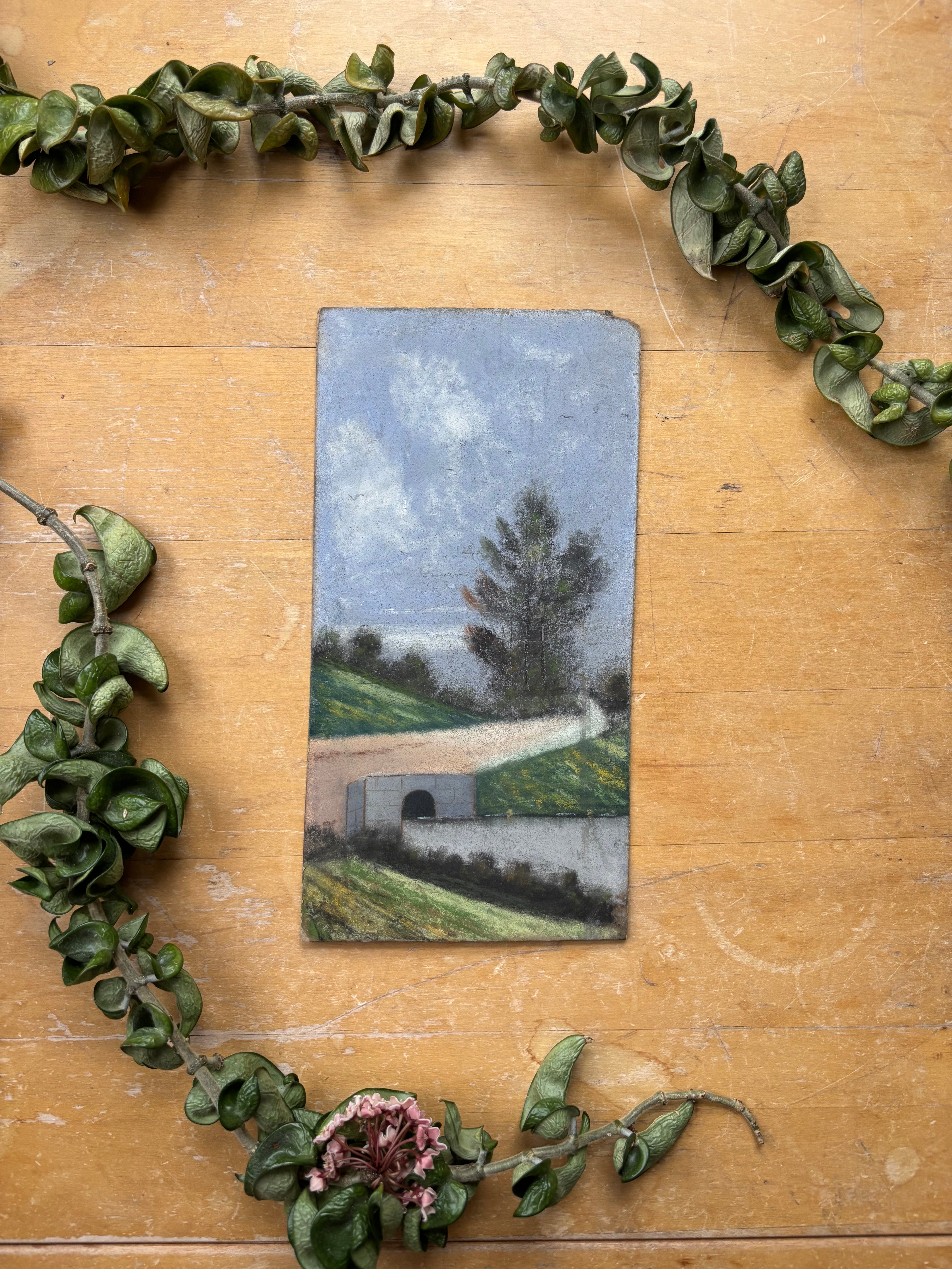 Pastel No. 4 - Winding Road with Bridge