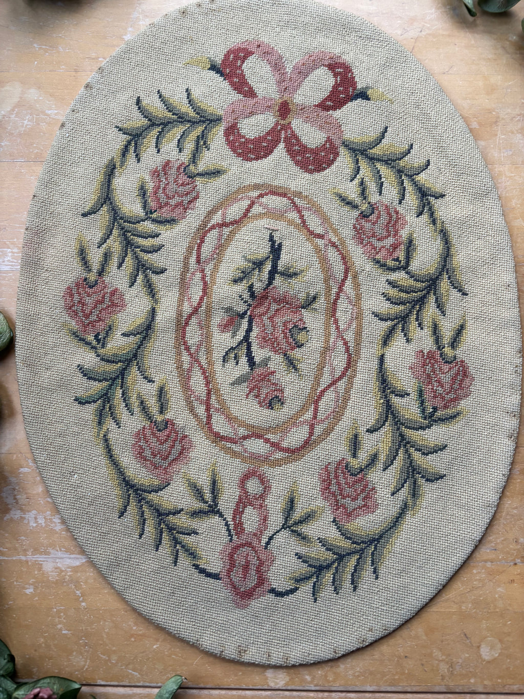 Antique French Foot Stool Cushion