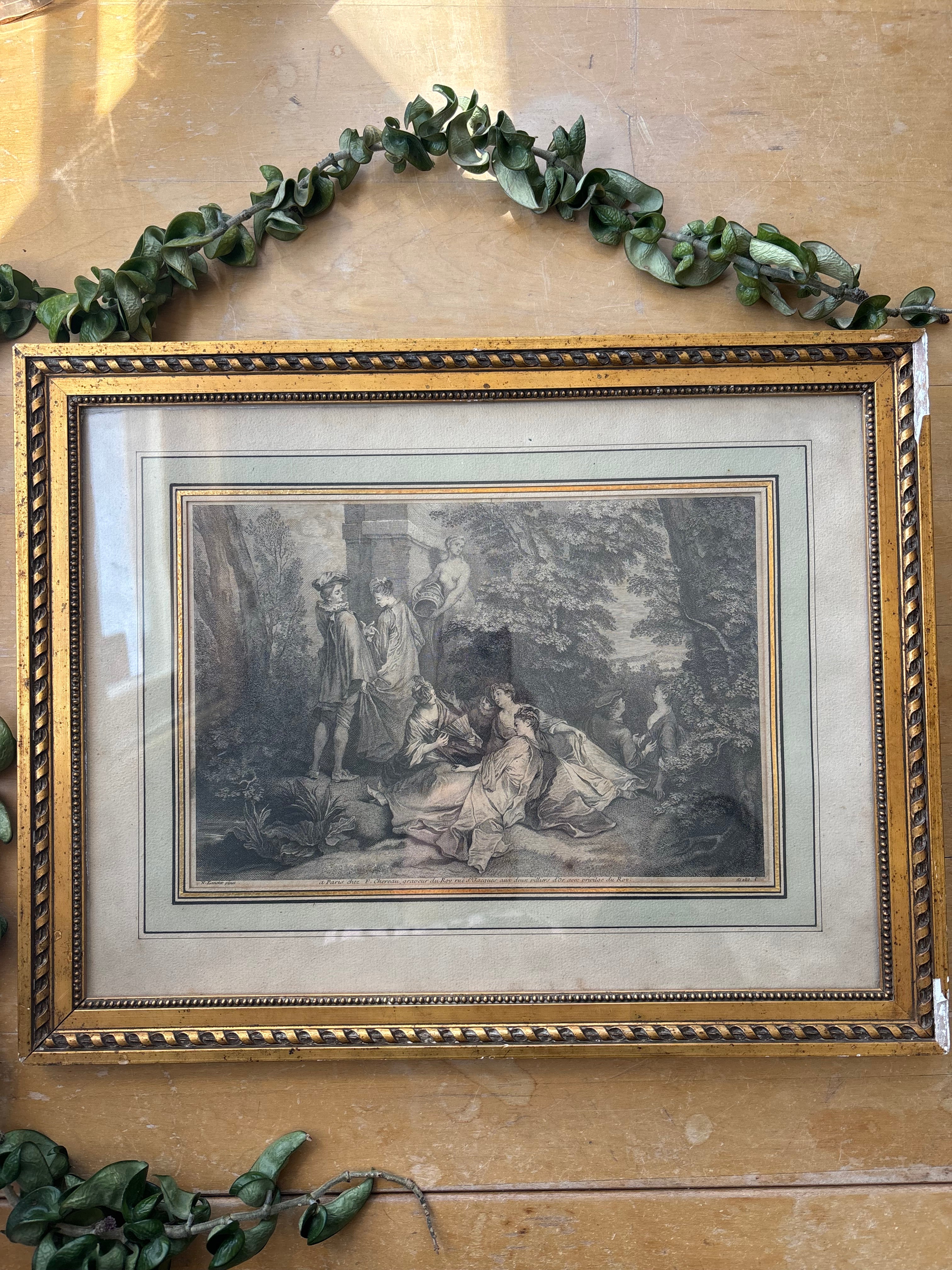 Rococo-Style Copper Plate Engraving