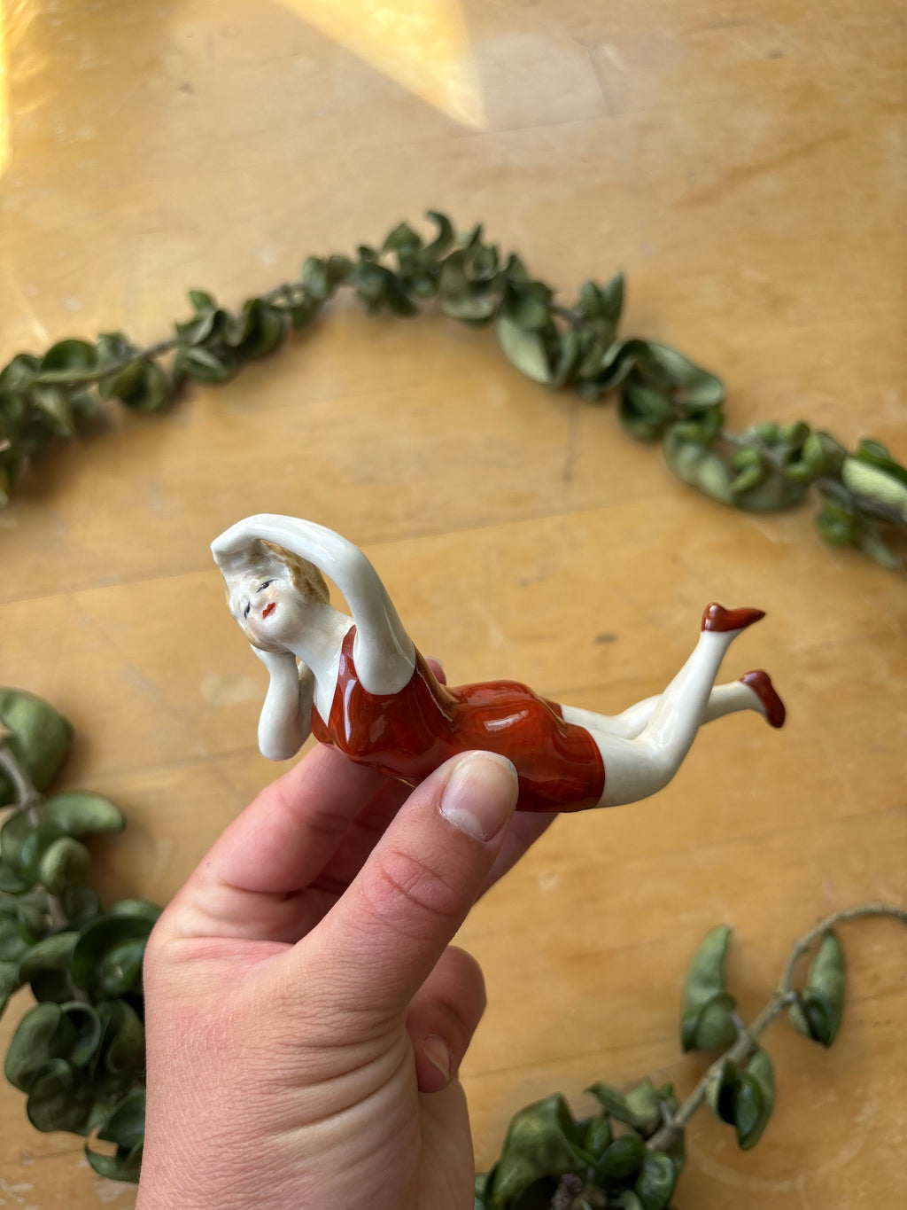 Art Deco Swimming Gal, Red Swimming Suit