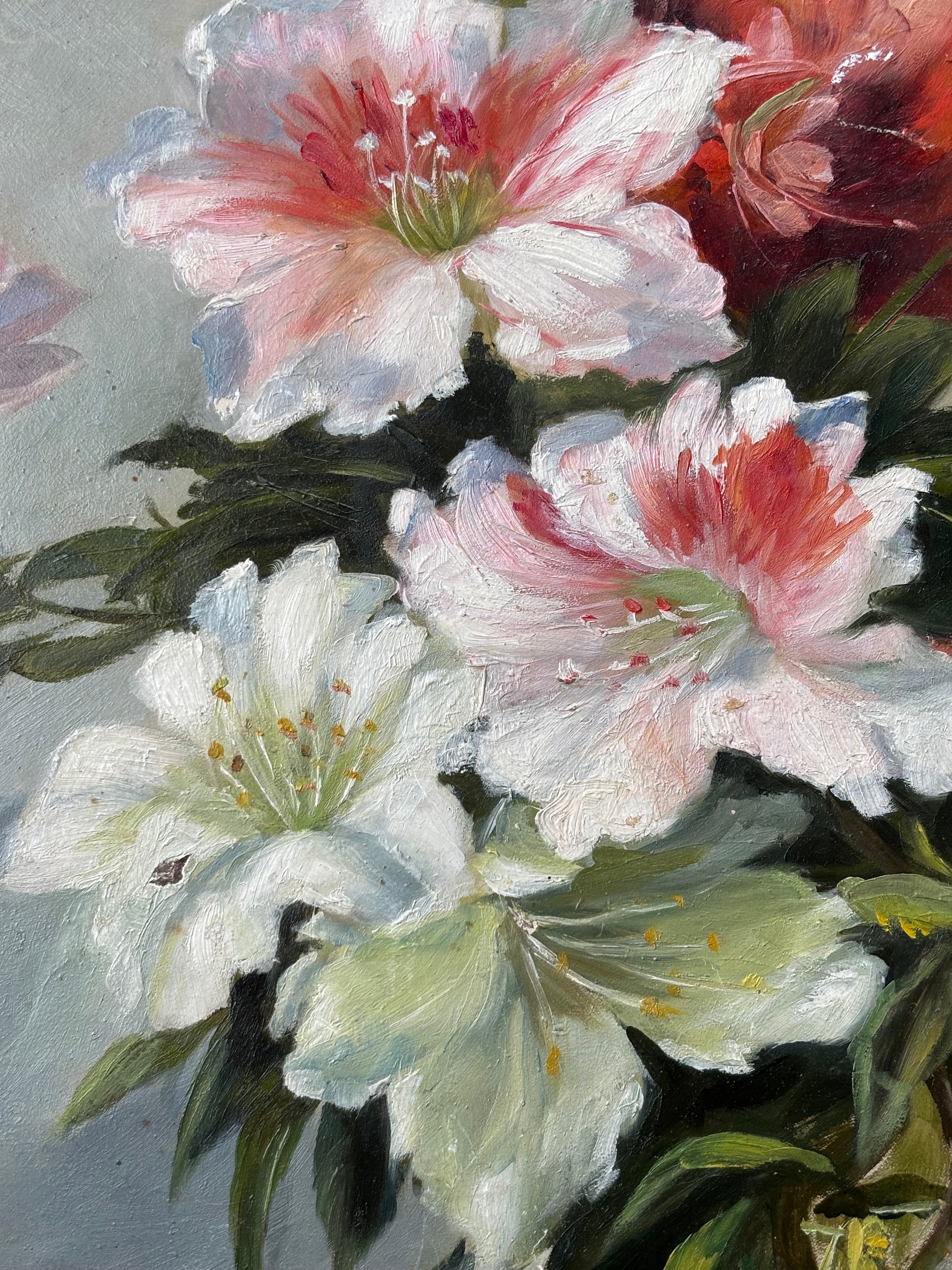 Antique Lily Still Life Painting