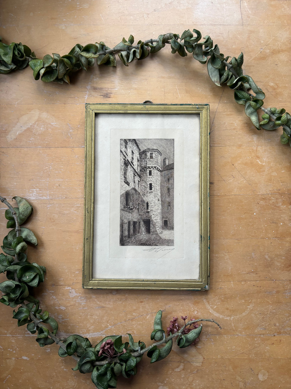 Antique French Etching of St. Melot