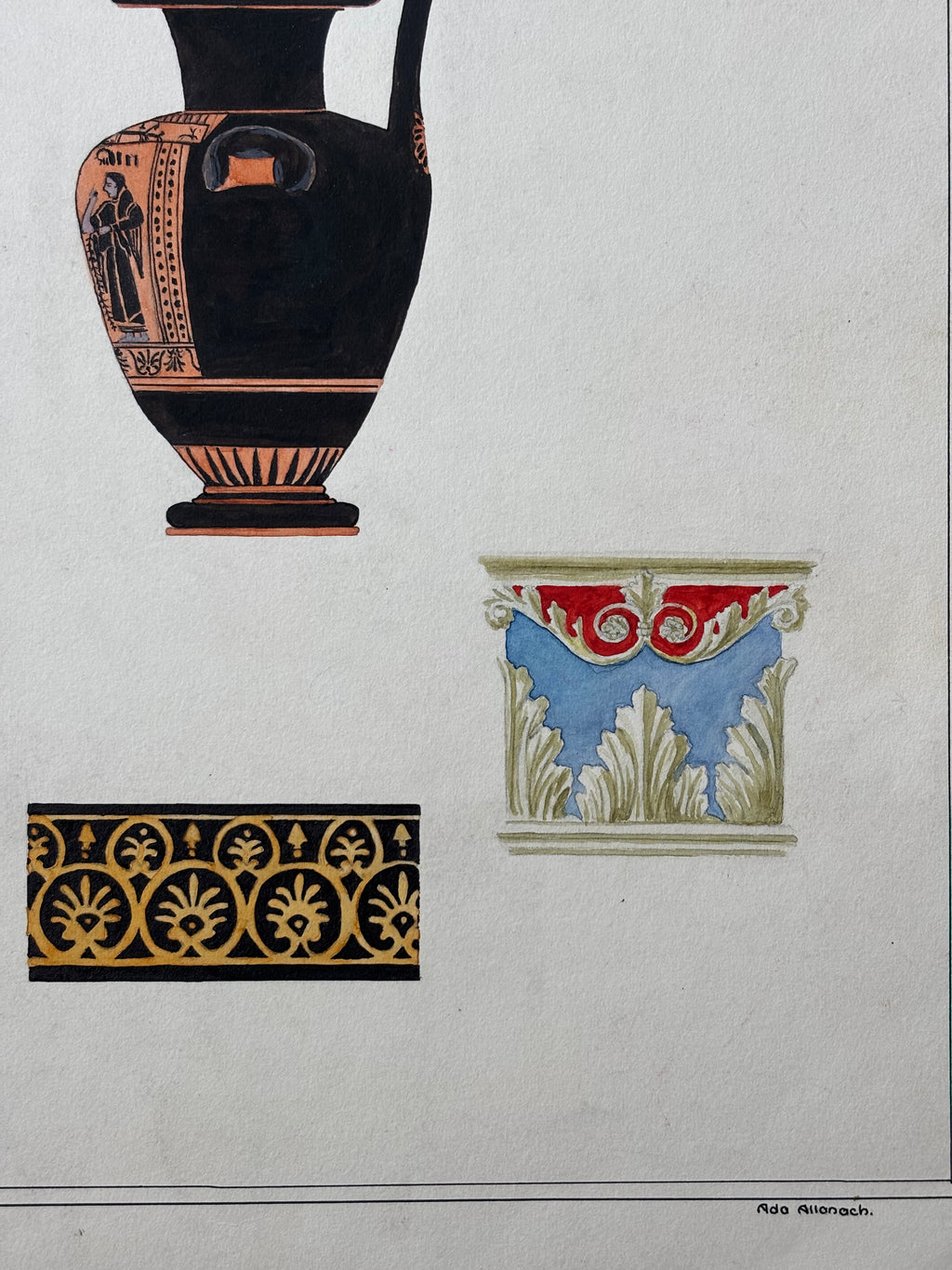 Art Student Studies - Oil on Paper with Jug and Designs
