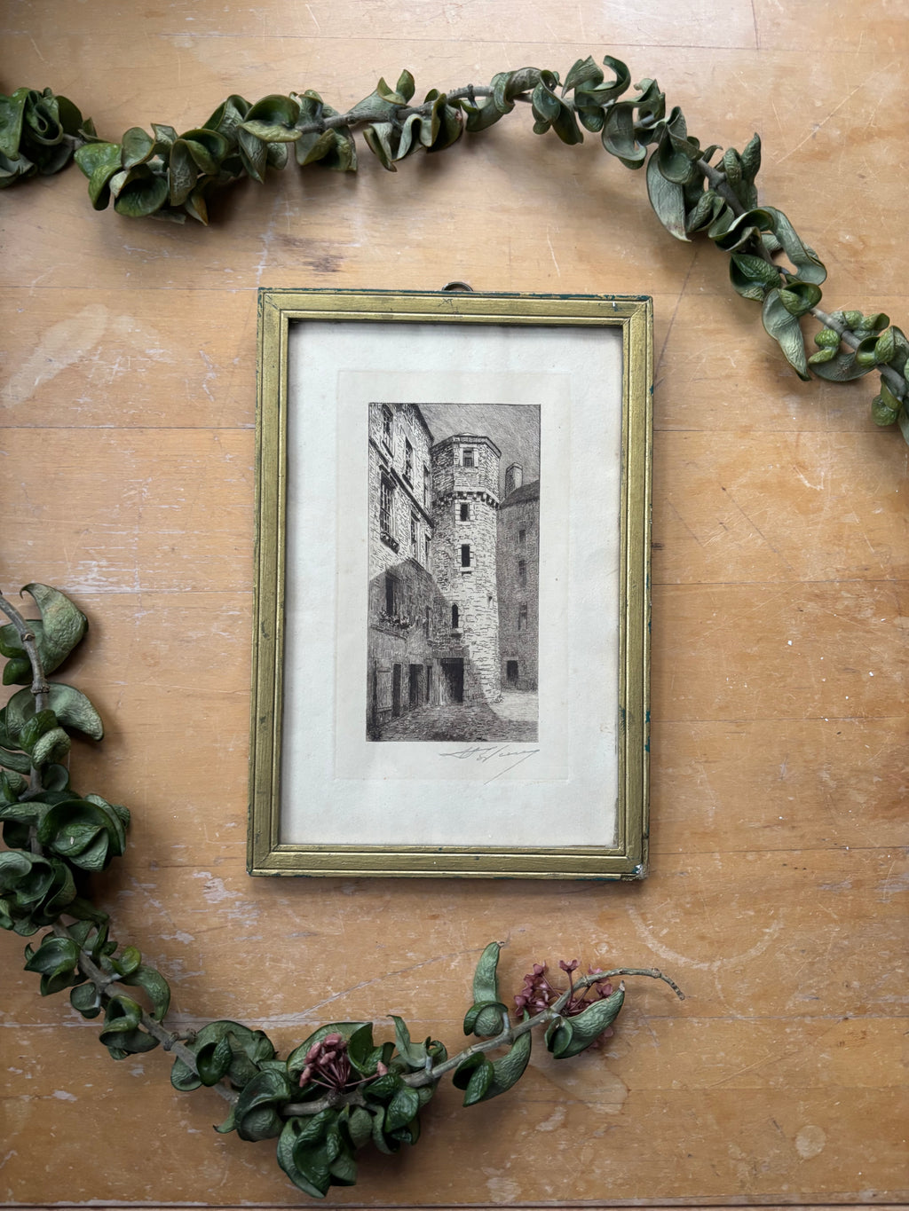 Antique French Etching of St. Melot