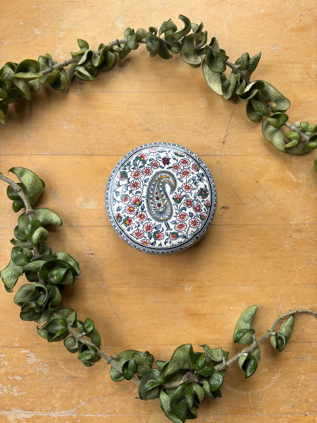 Vintage Gien "Cachemire" Lidded Dish