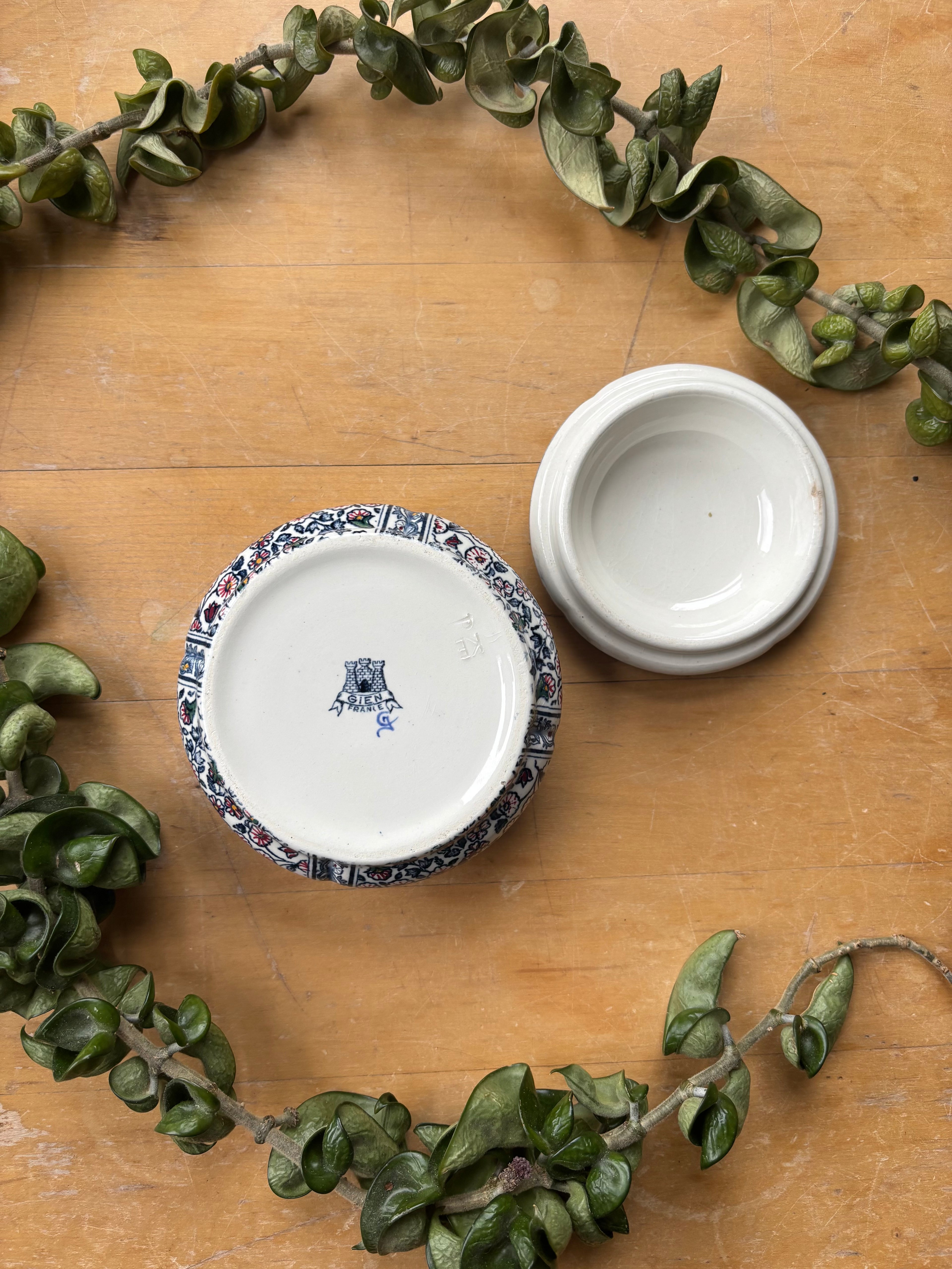 Vintage Gien "Cachemire" Lidded Dish