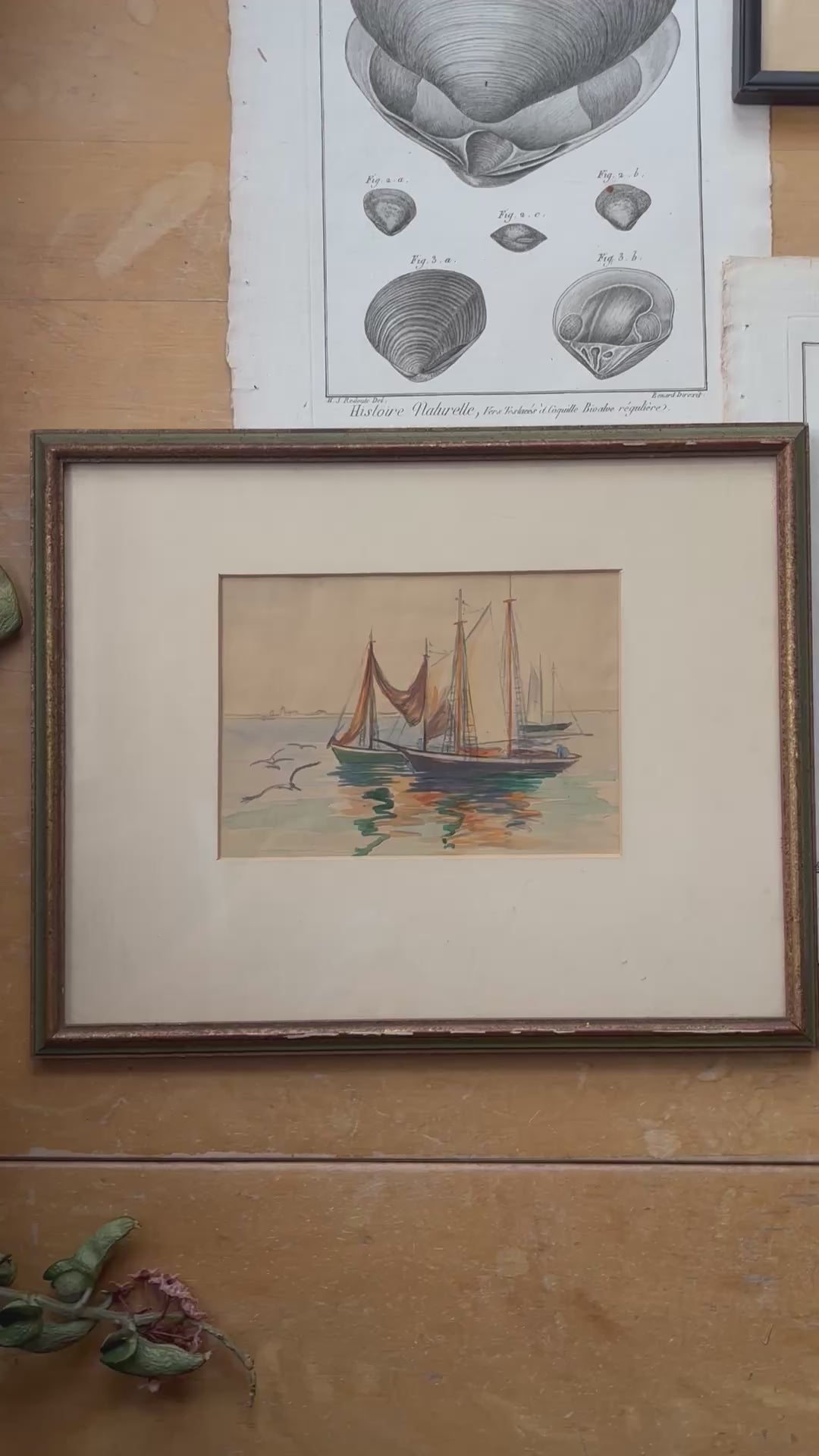 Framed Multi-Color Sailboat Watercolor